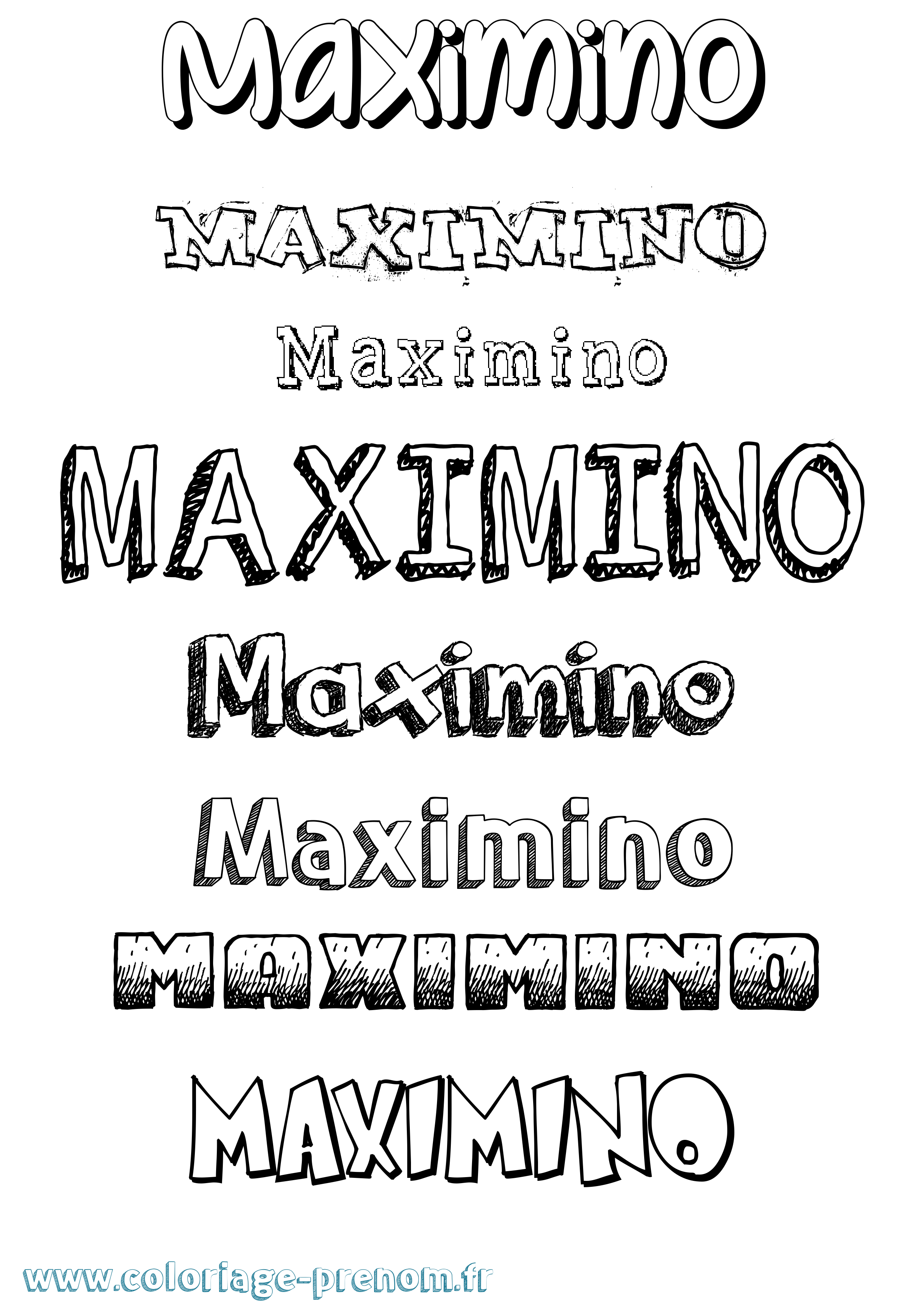 Coloriage prénom Maximino Dessiné