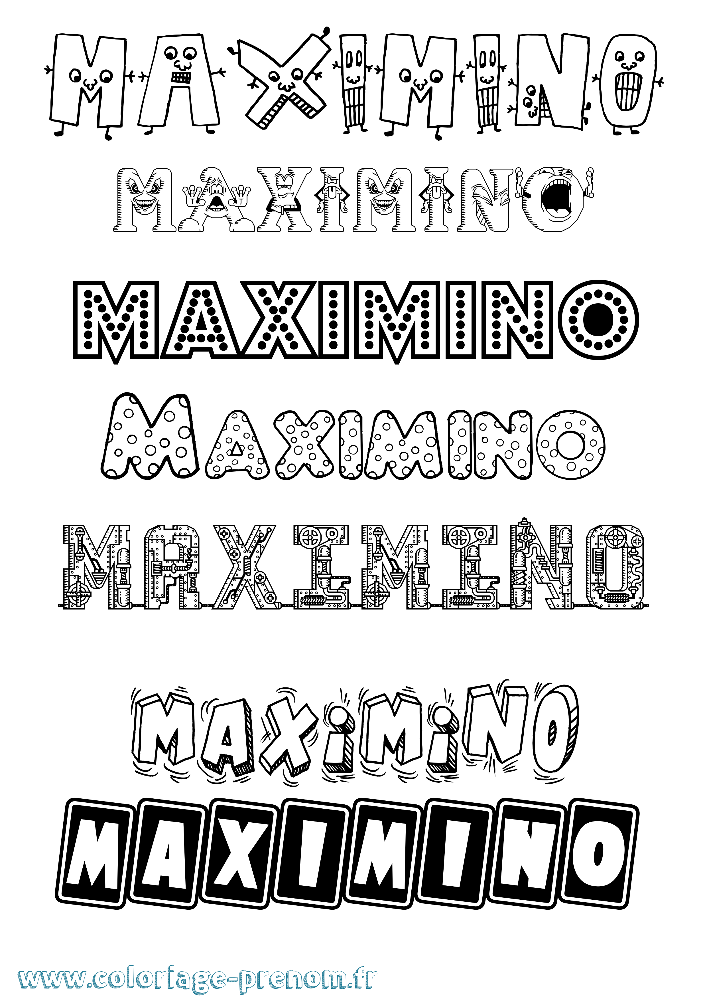 Coloriage prénom Maximino Fun