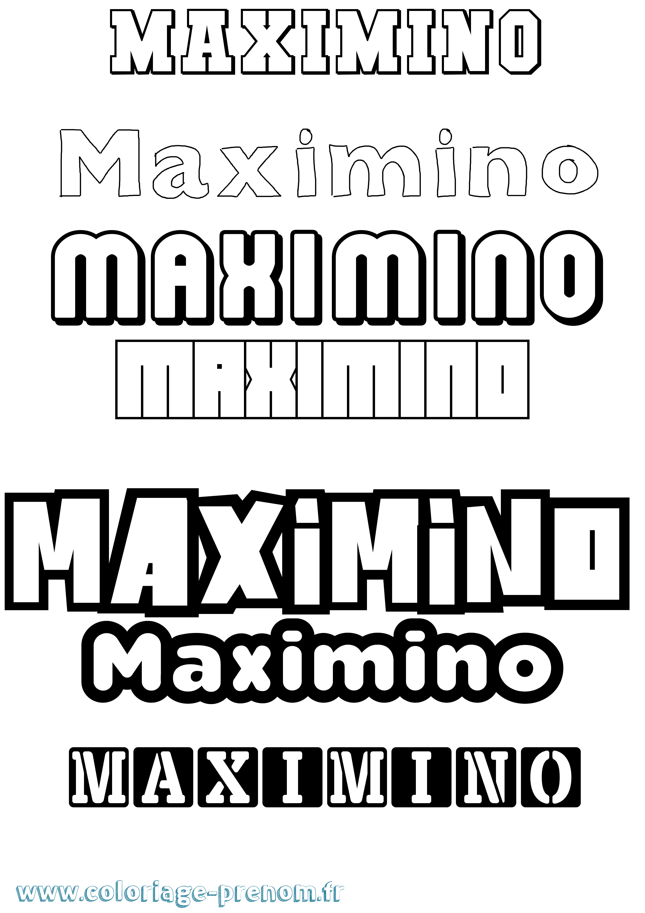 Coloriage prénom Maximino Simple