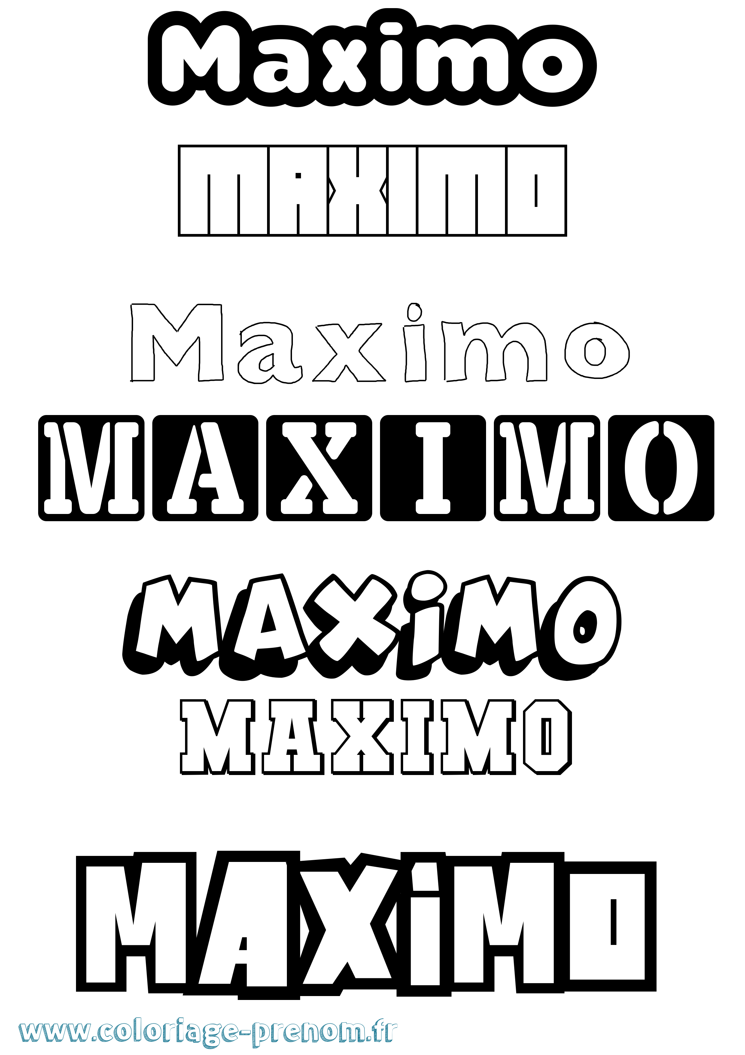 Coloriage prénom Maximo Simple
