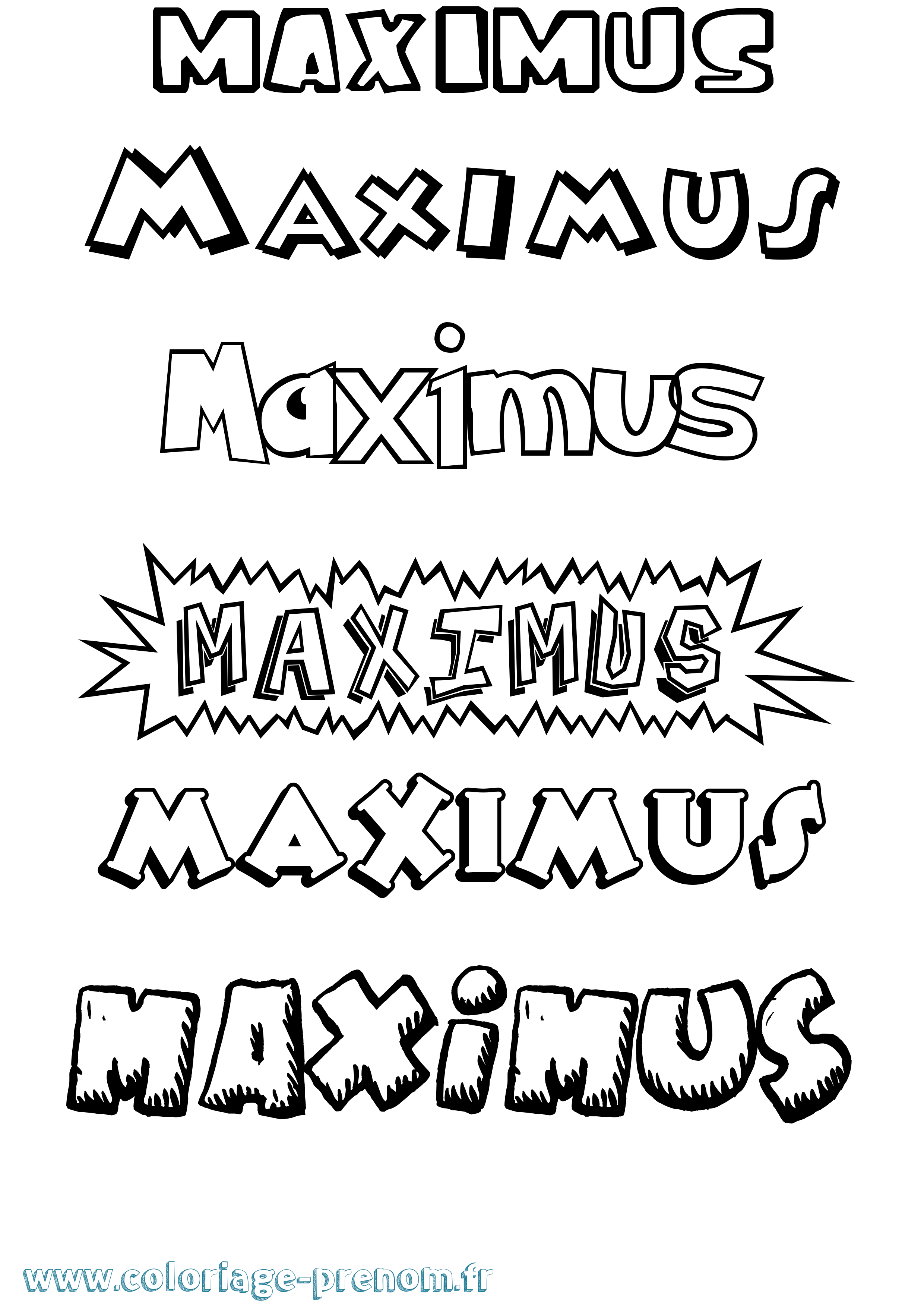 Coloriage prénom Maximus Dessin Animé