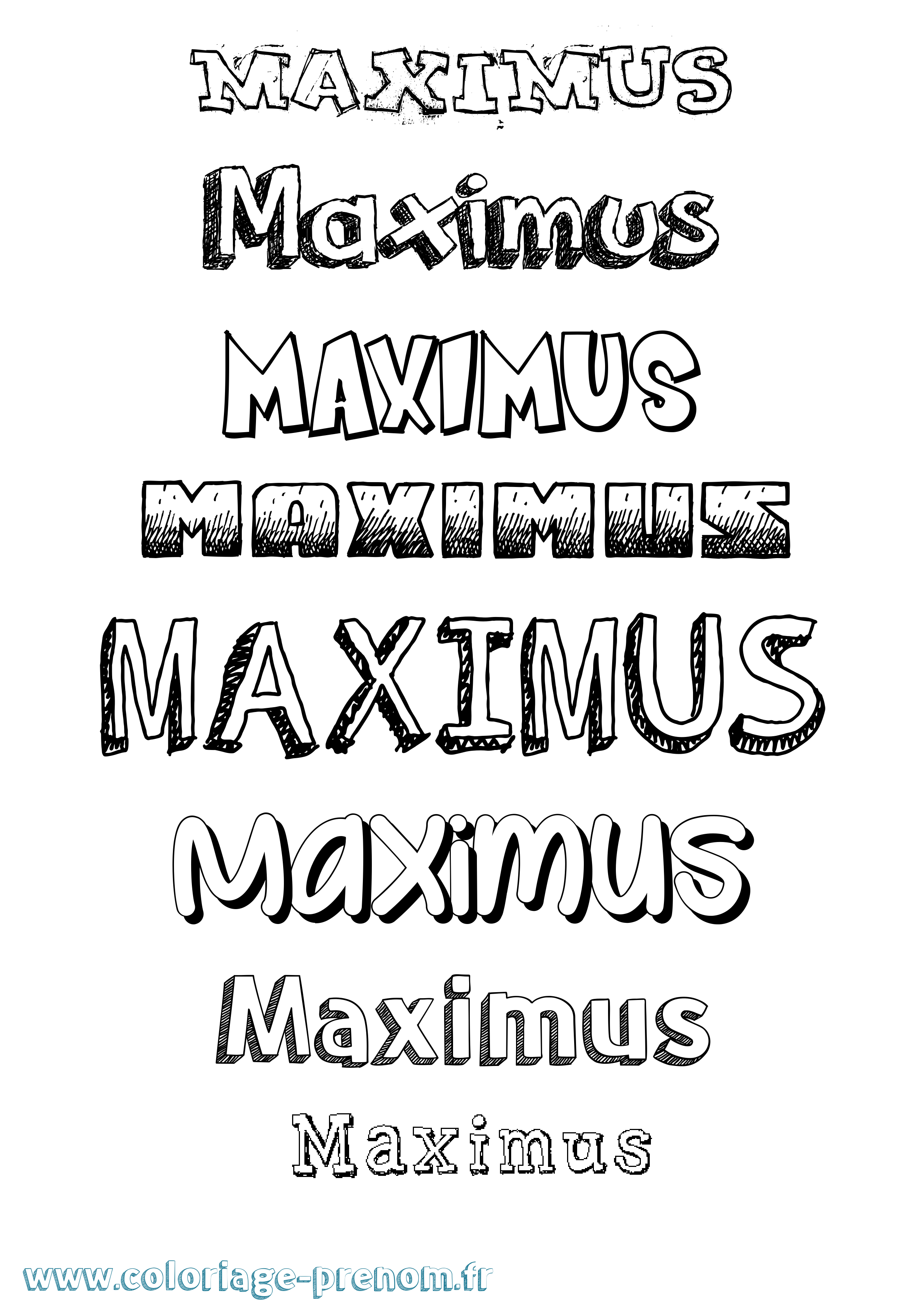 Coloriage prénom Maximus Dessiné