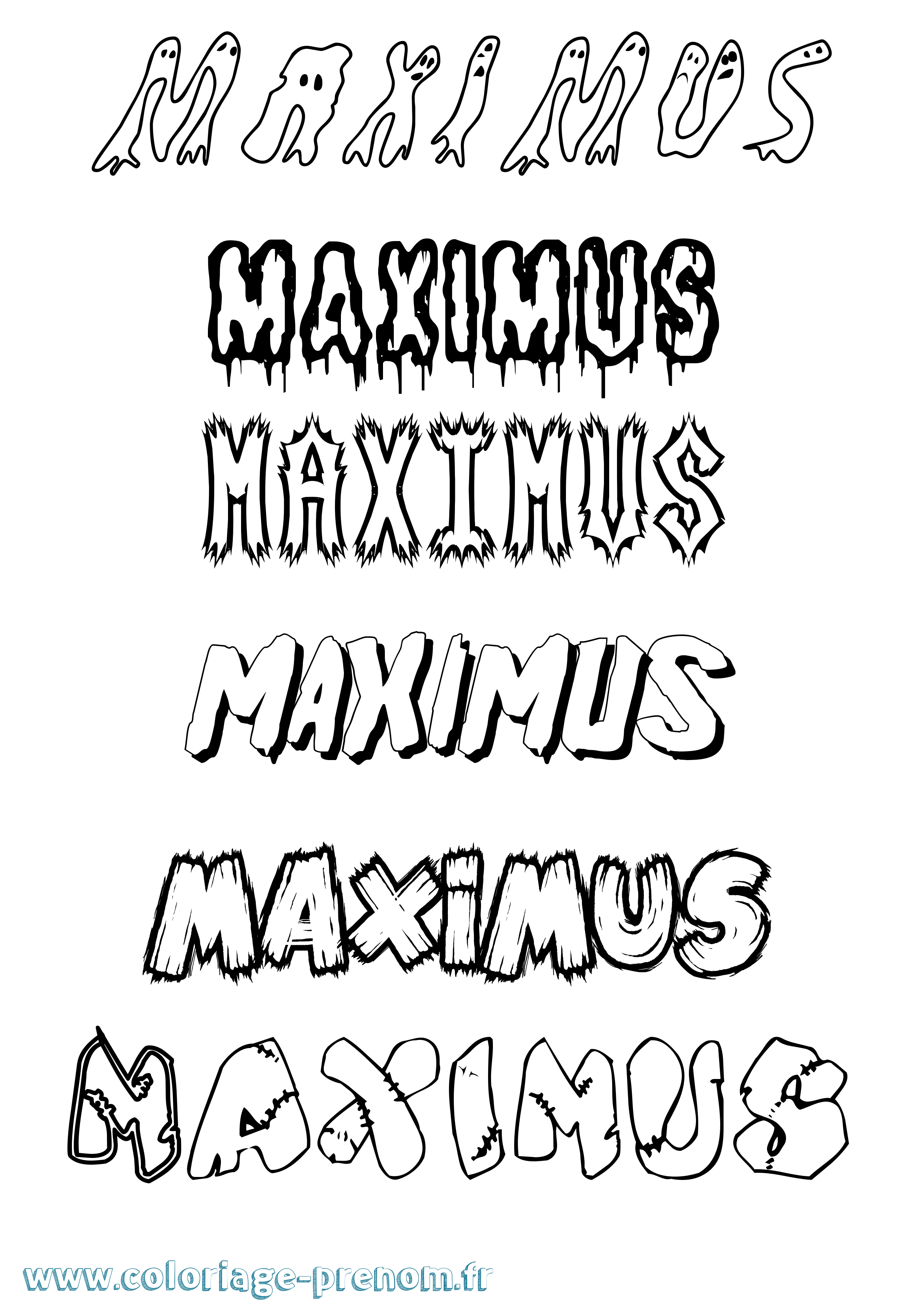 Coloriage prénom Maximus Frisson