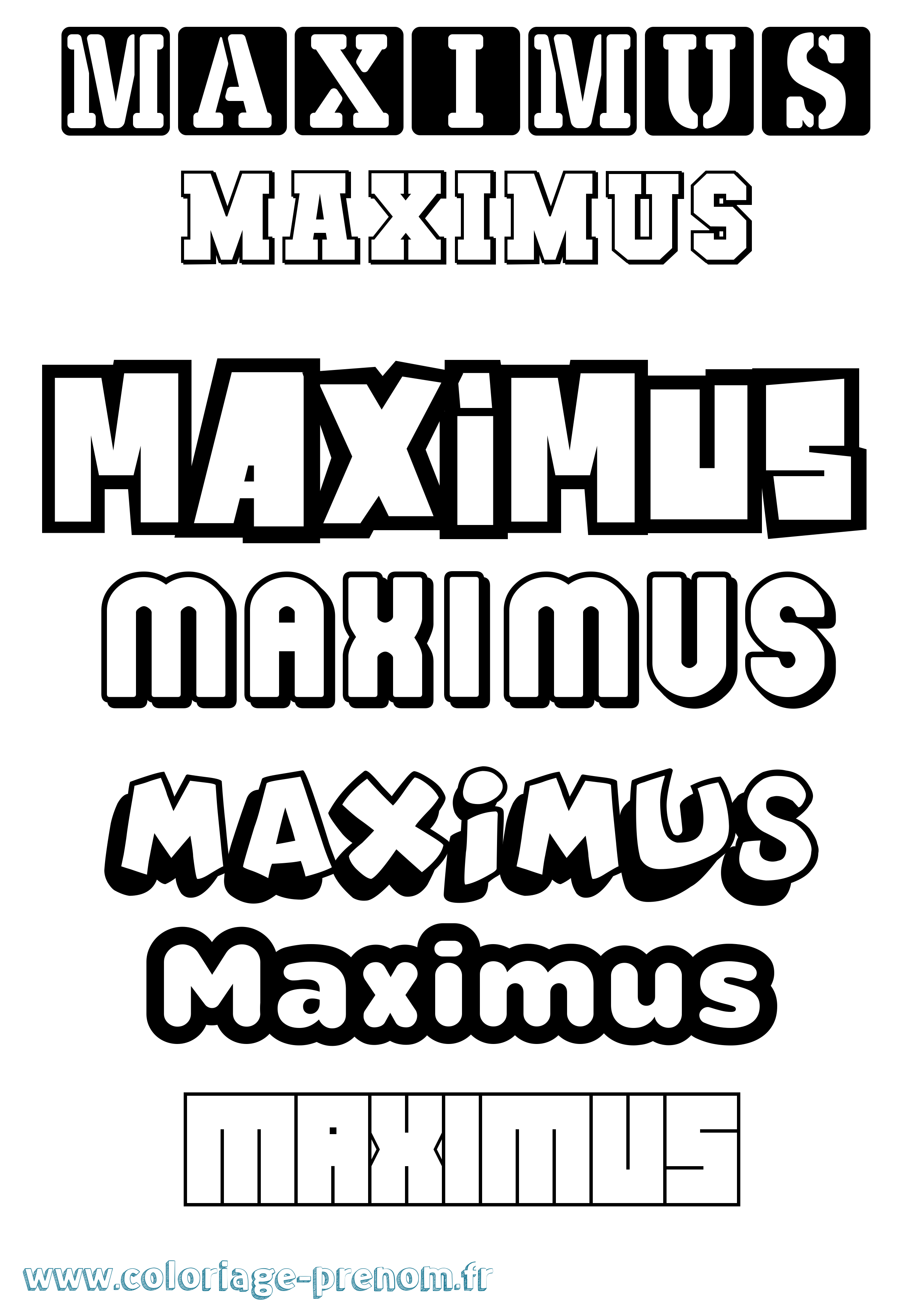 Coloriage prénom Maximus Simple