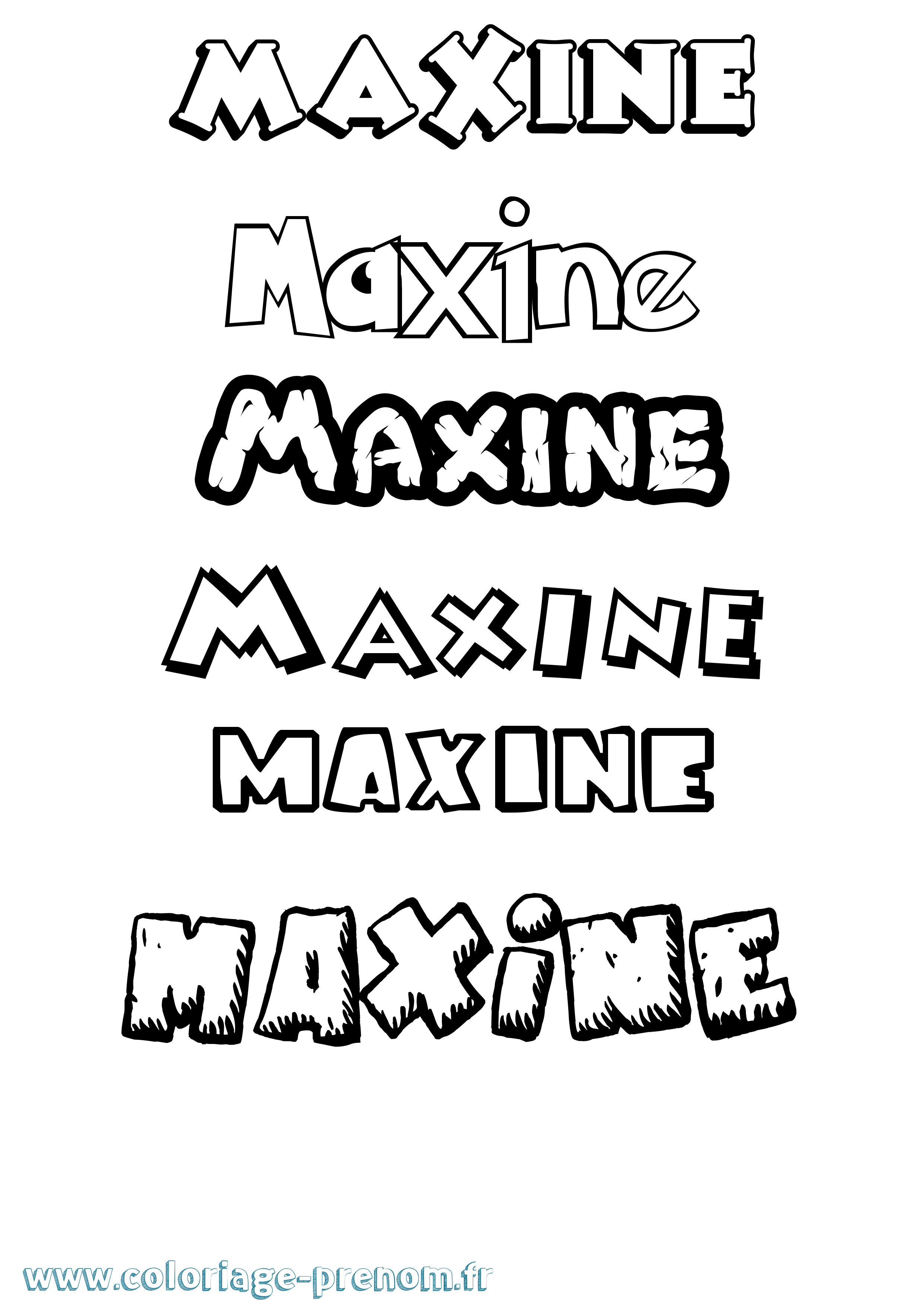 Coloriage prénom Maxine Dessin Animé