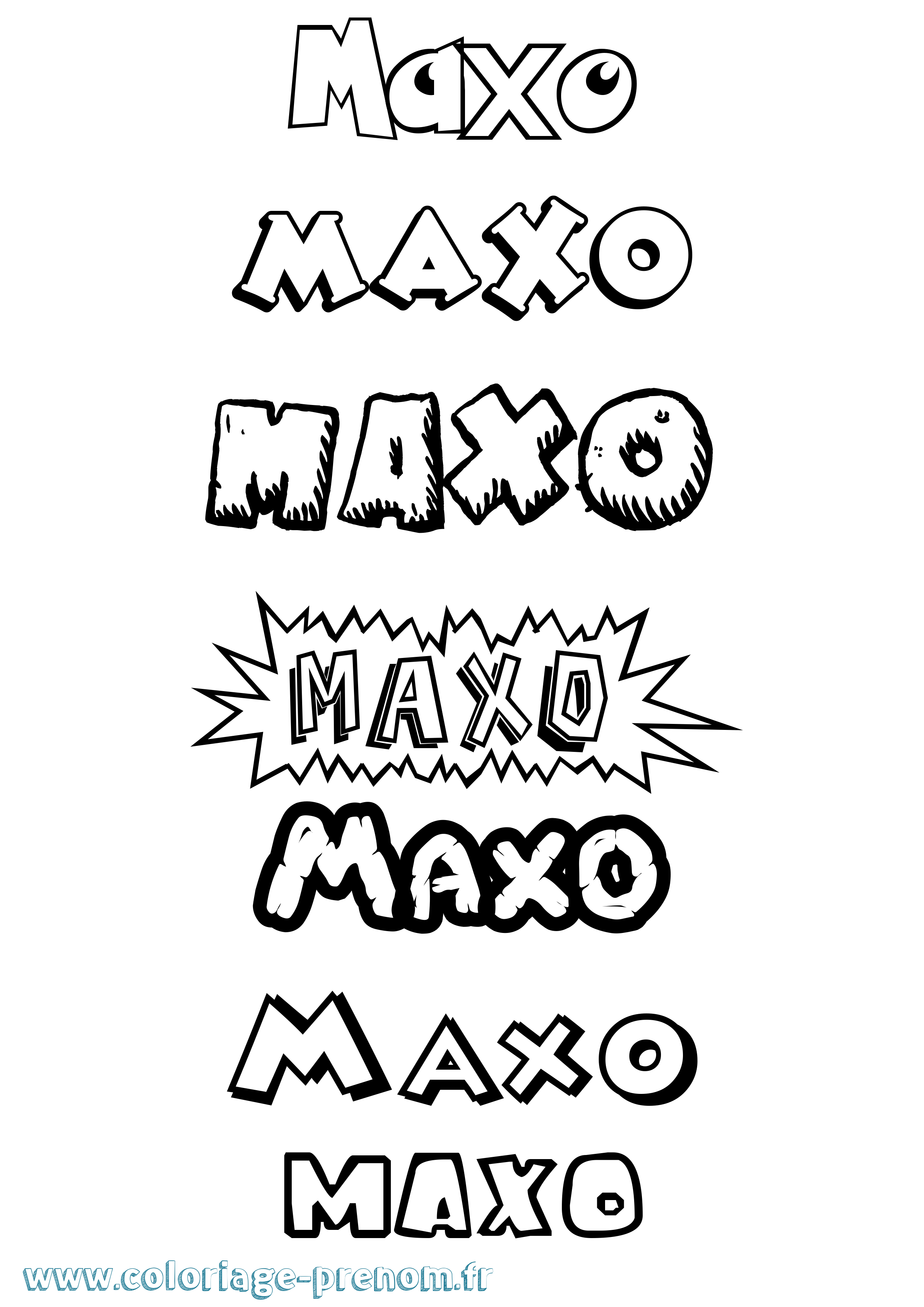 Coloriage prénom Maxo Dessin Animé
