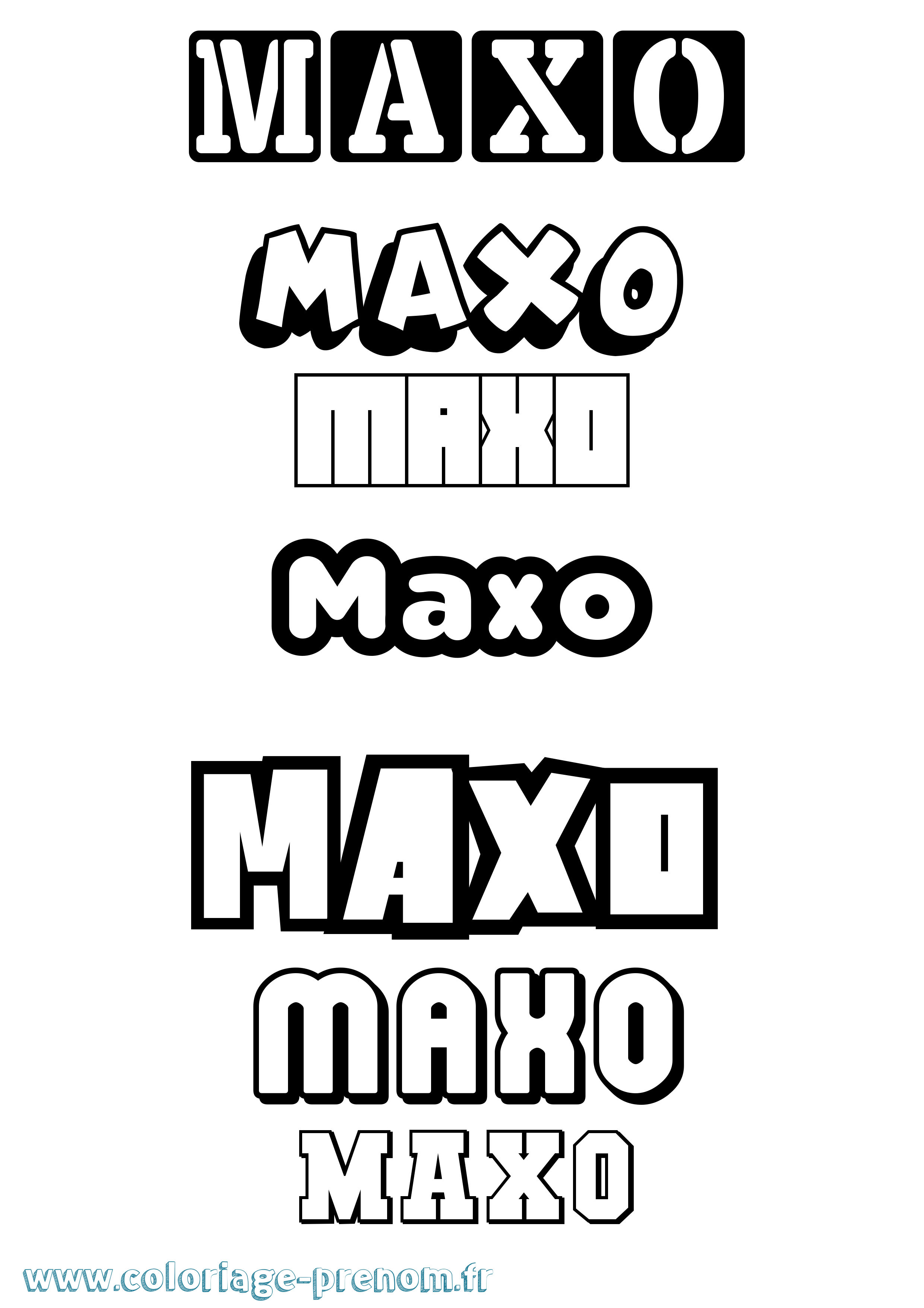 Coloriage prénom Maxo Simple