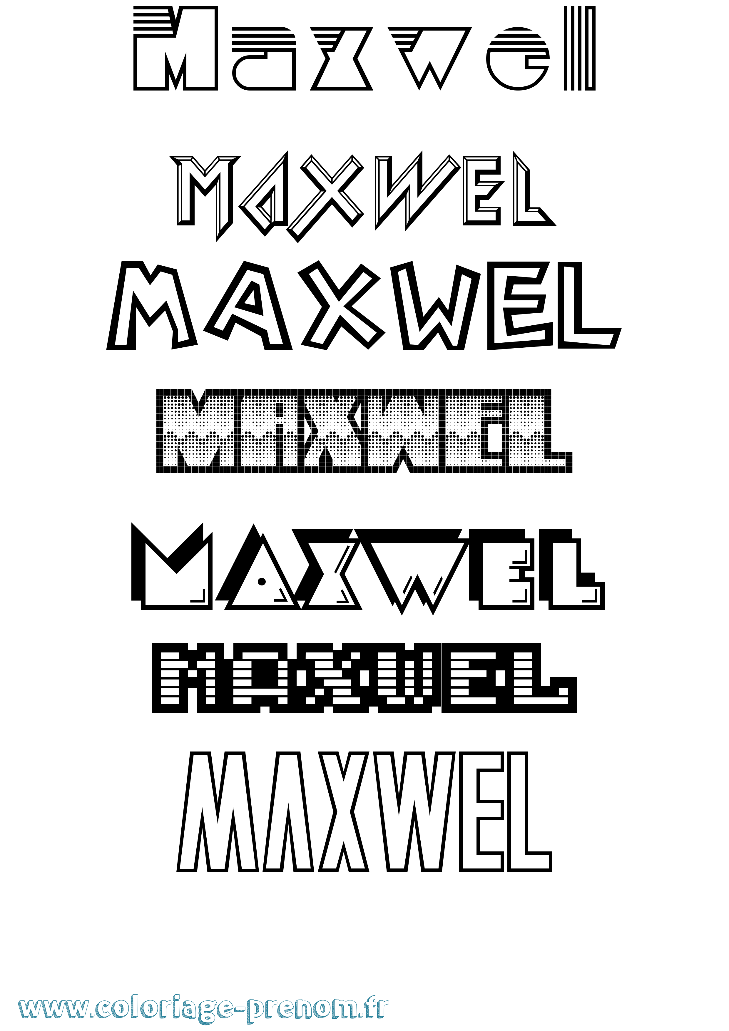 Coloriage prénom Maxwel Jeux Vidéos