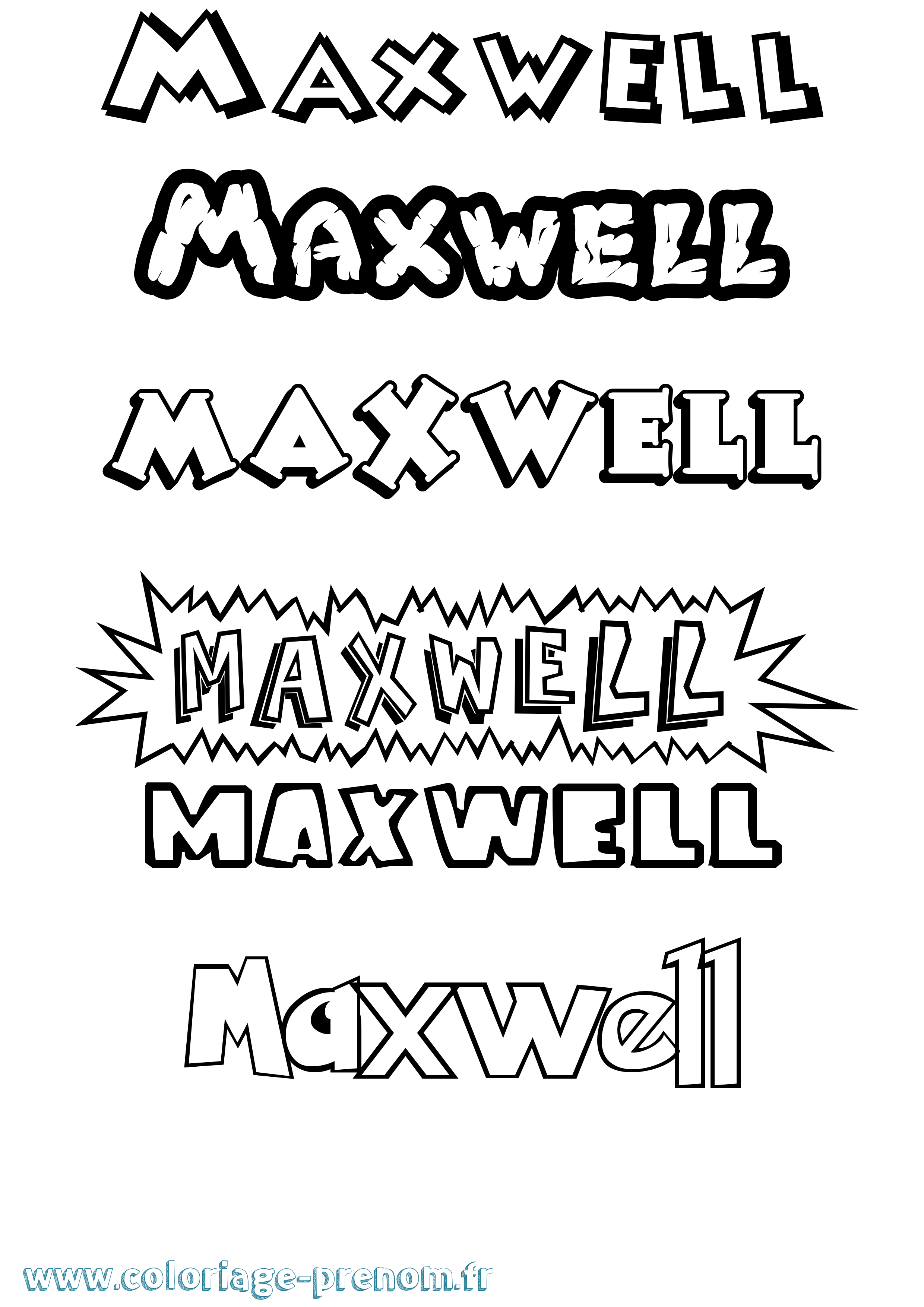 Coloriage prénom Maxwell Dessin Animé