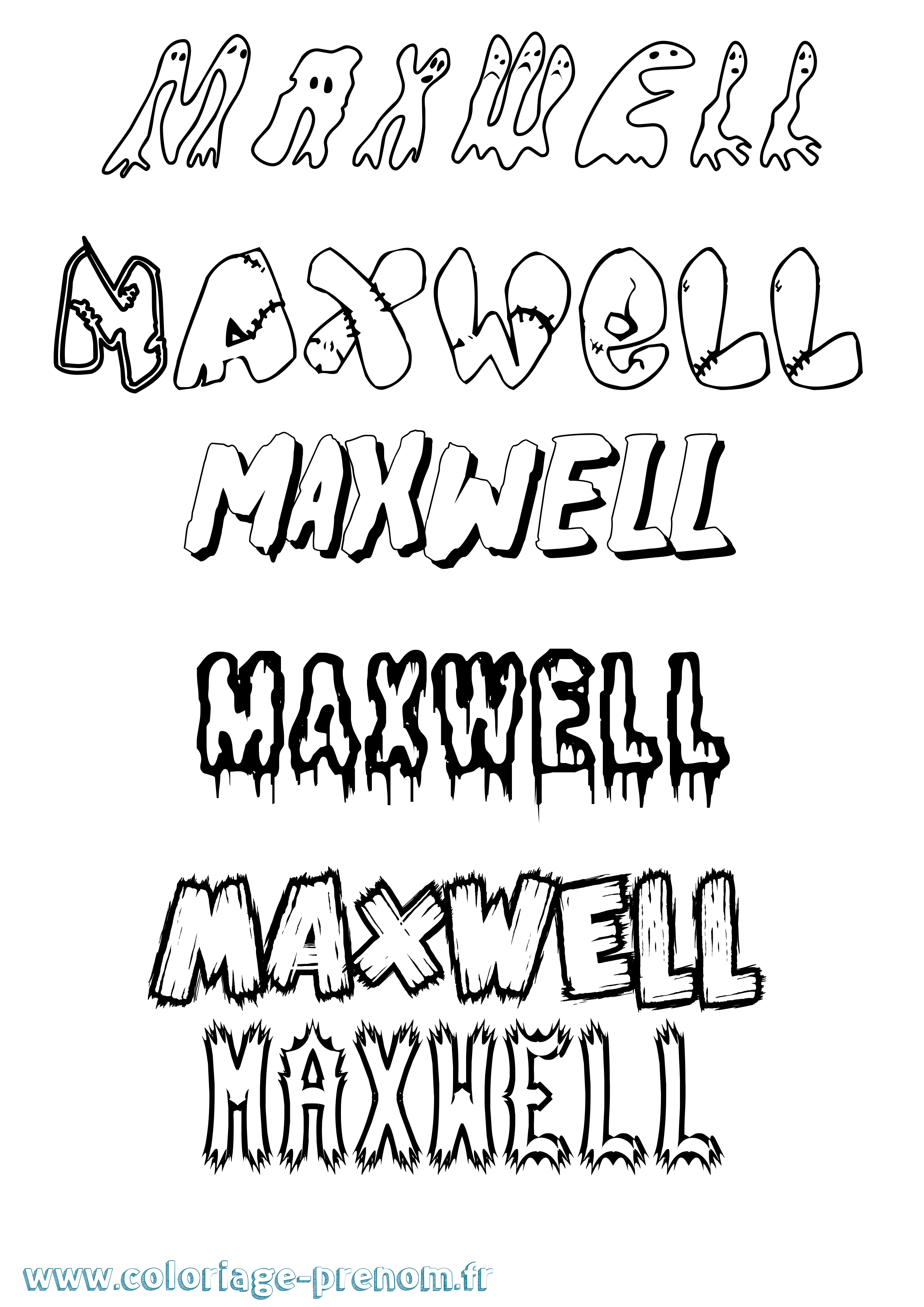 Coloriage prénom Maxwell Frisson
