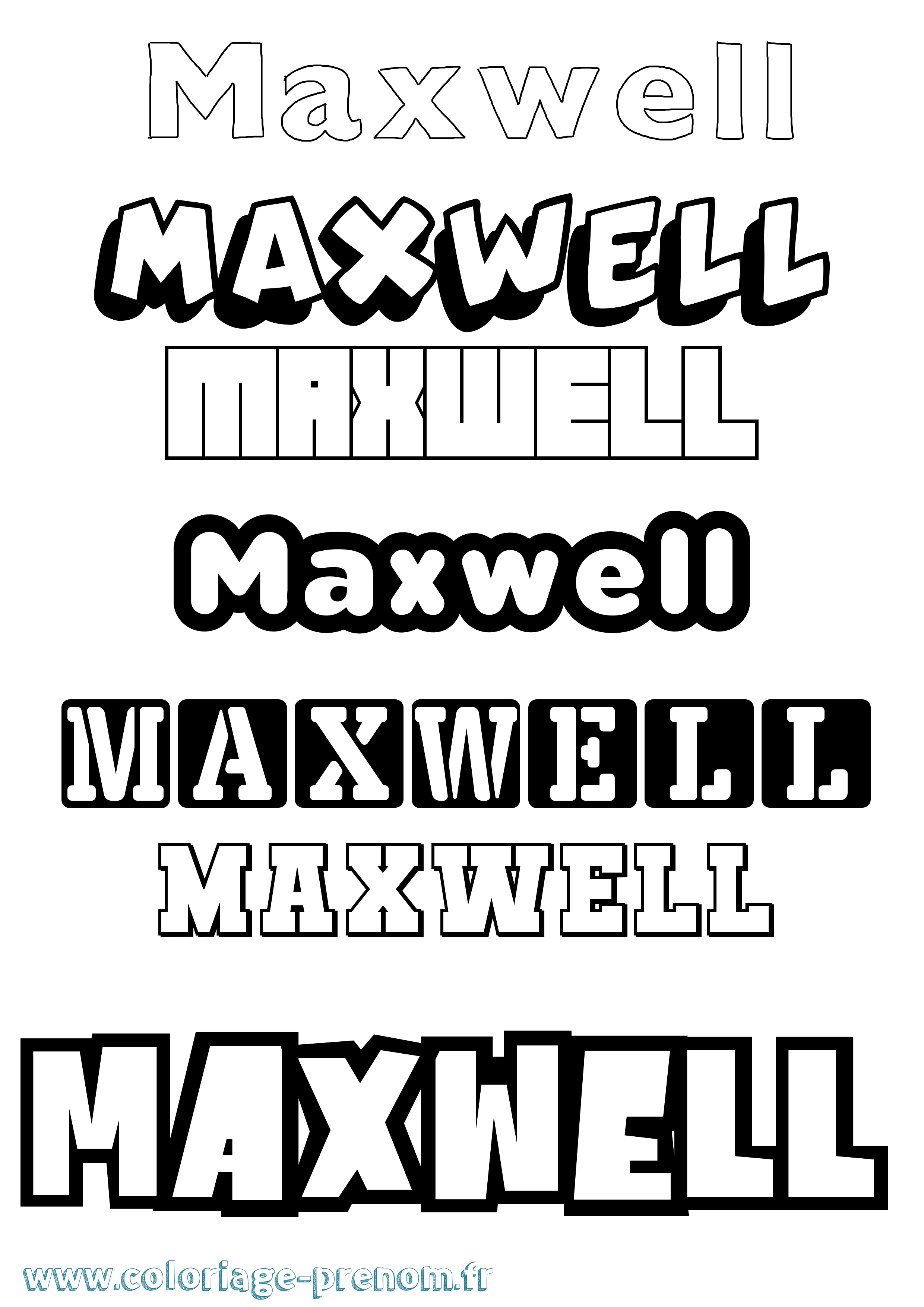 Coloriage prénom Maxwell Simple