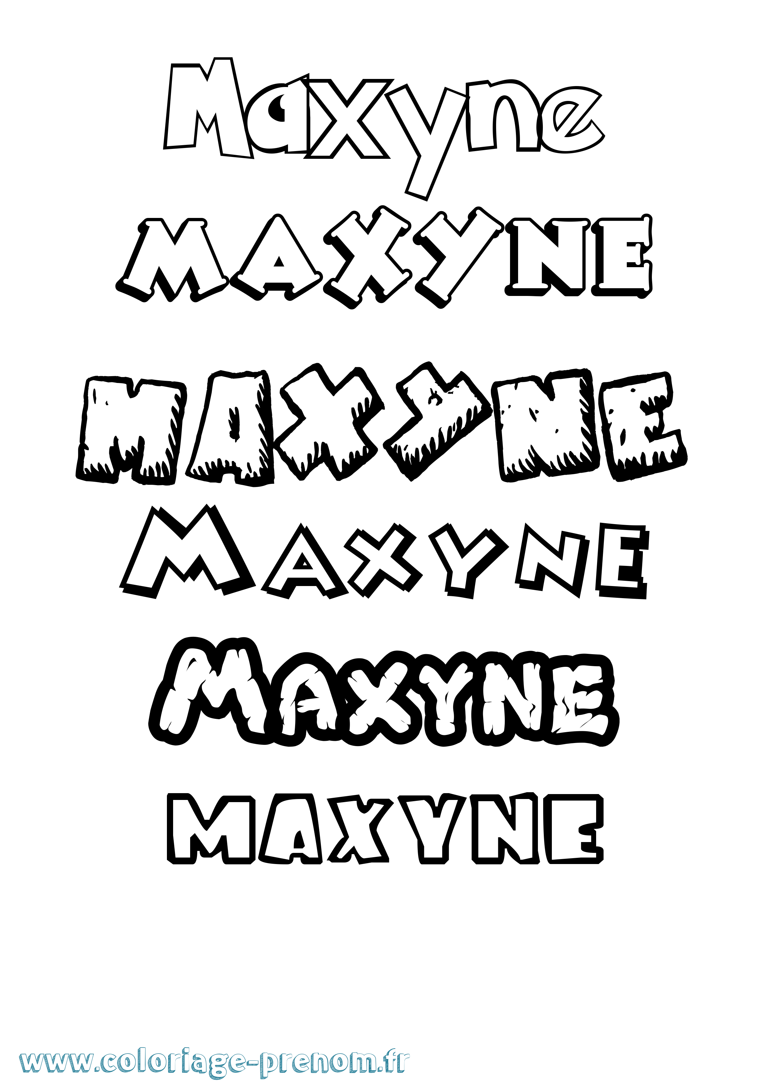Coloriage prénom Maxyne Dessin Animé
