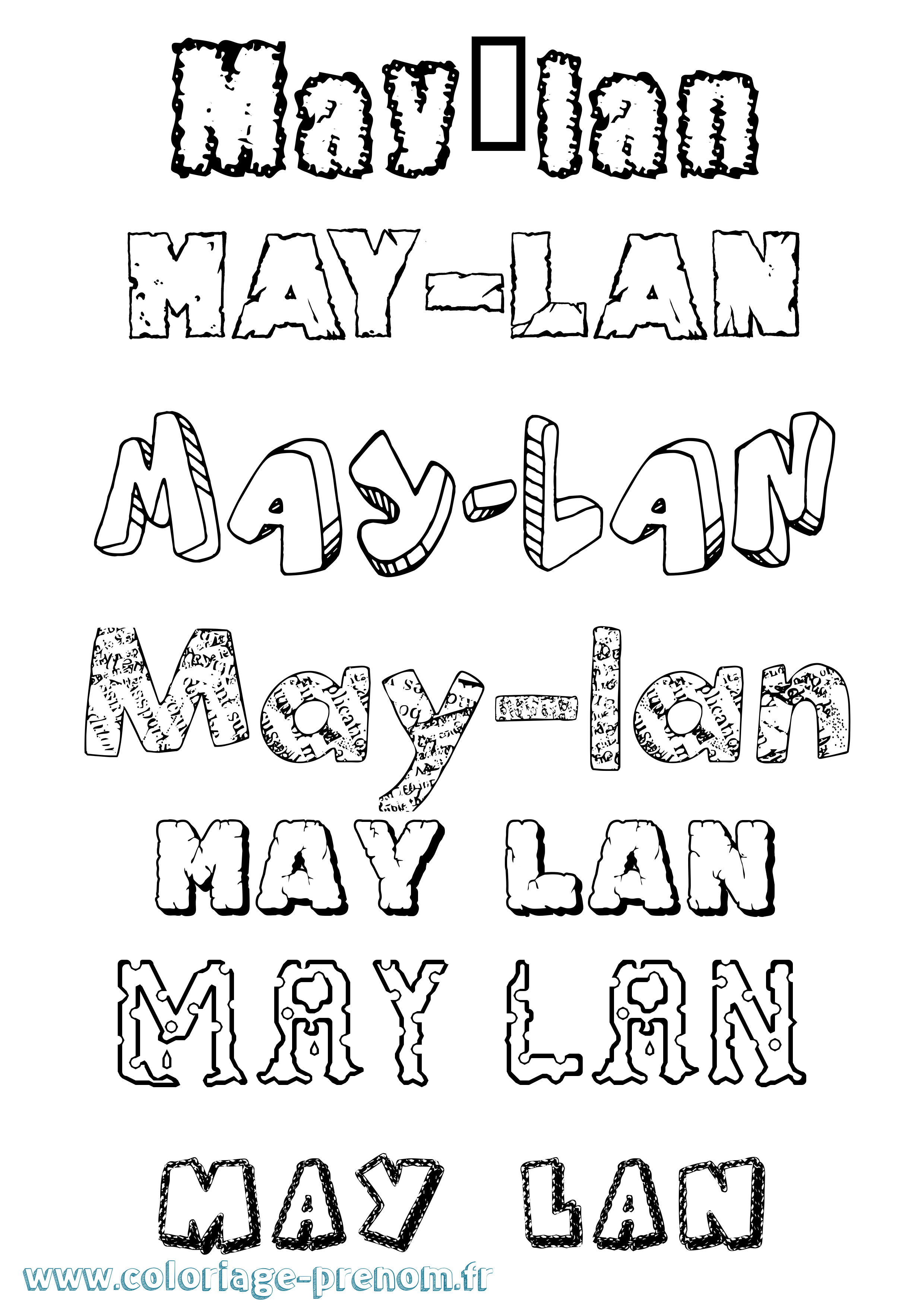 Coloriage prénom May-Lan Destructuré