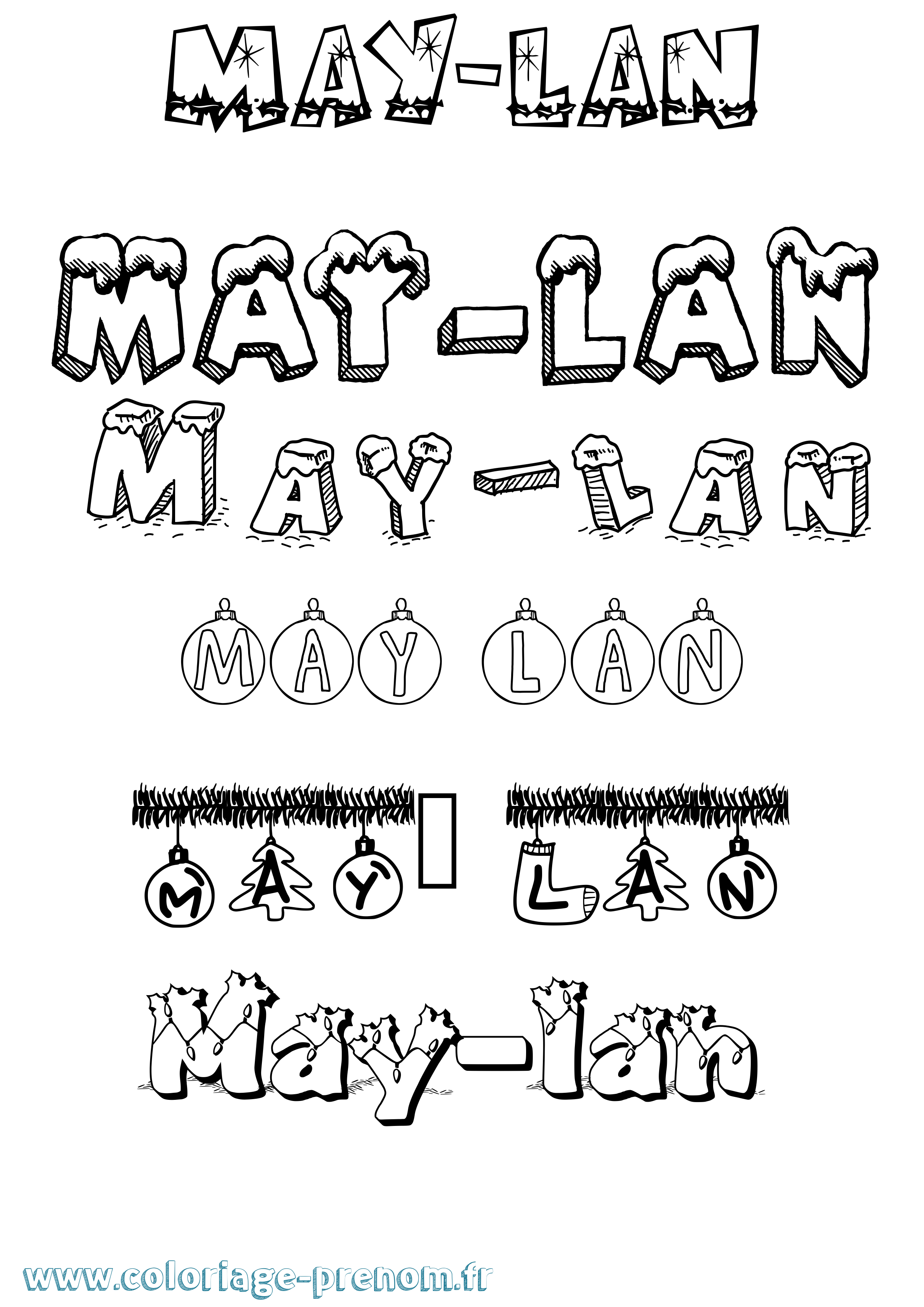 Coloriage prénom May-Lan Noël