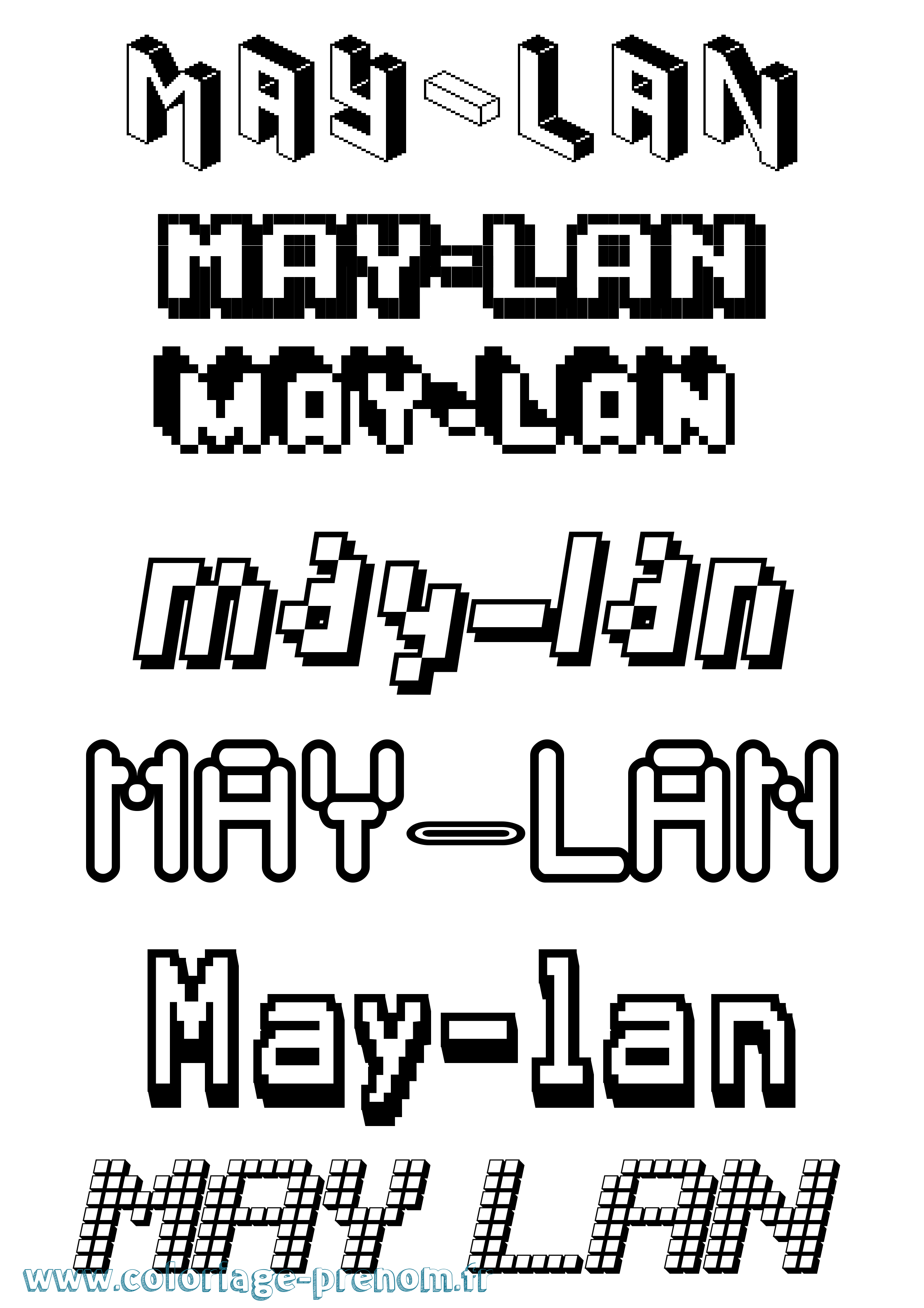 Coloriage prénom May-Lan Pixel