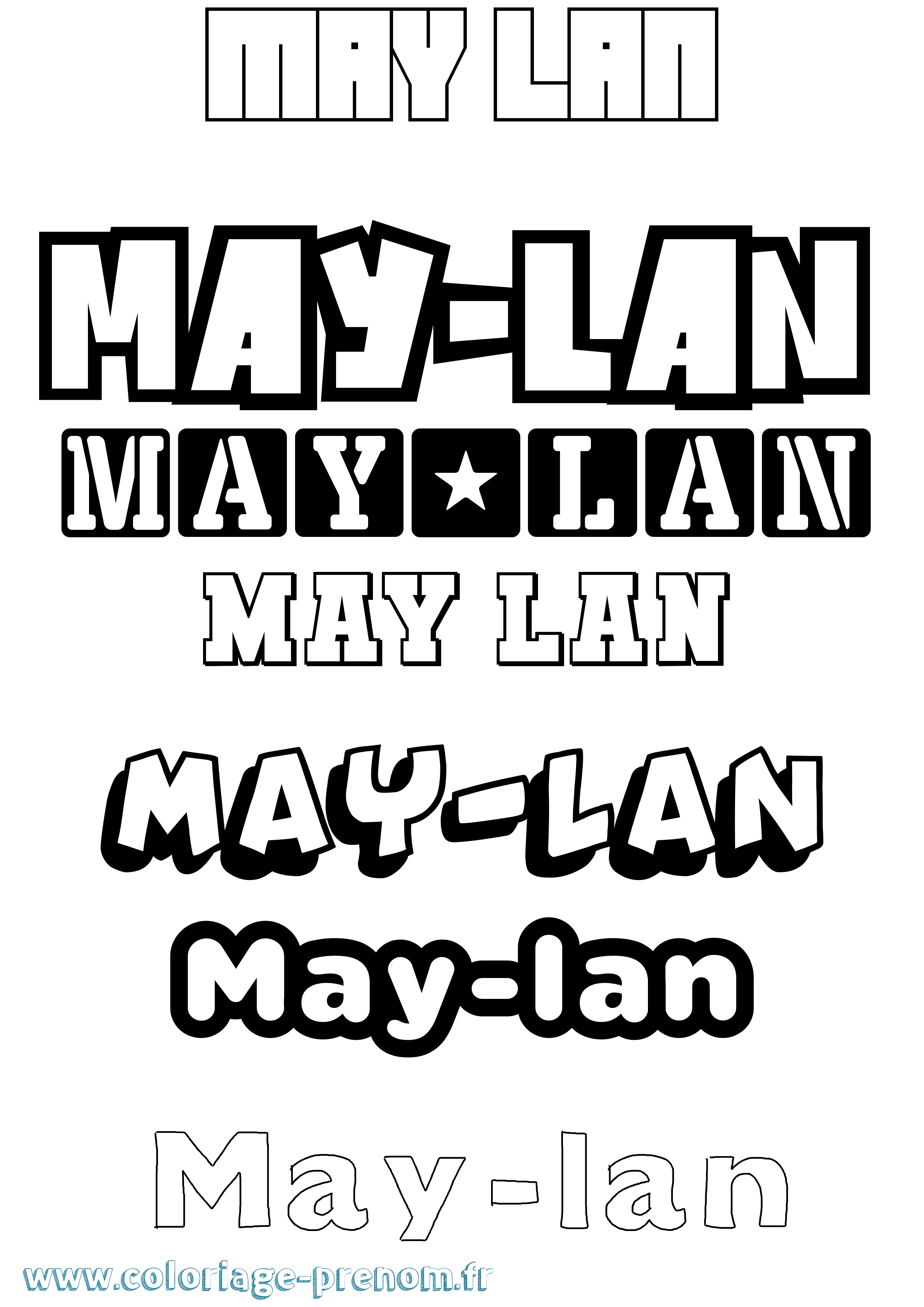 Coloriage prénom May-Lan Simple
