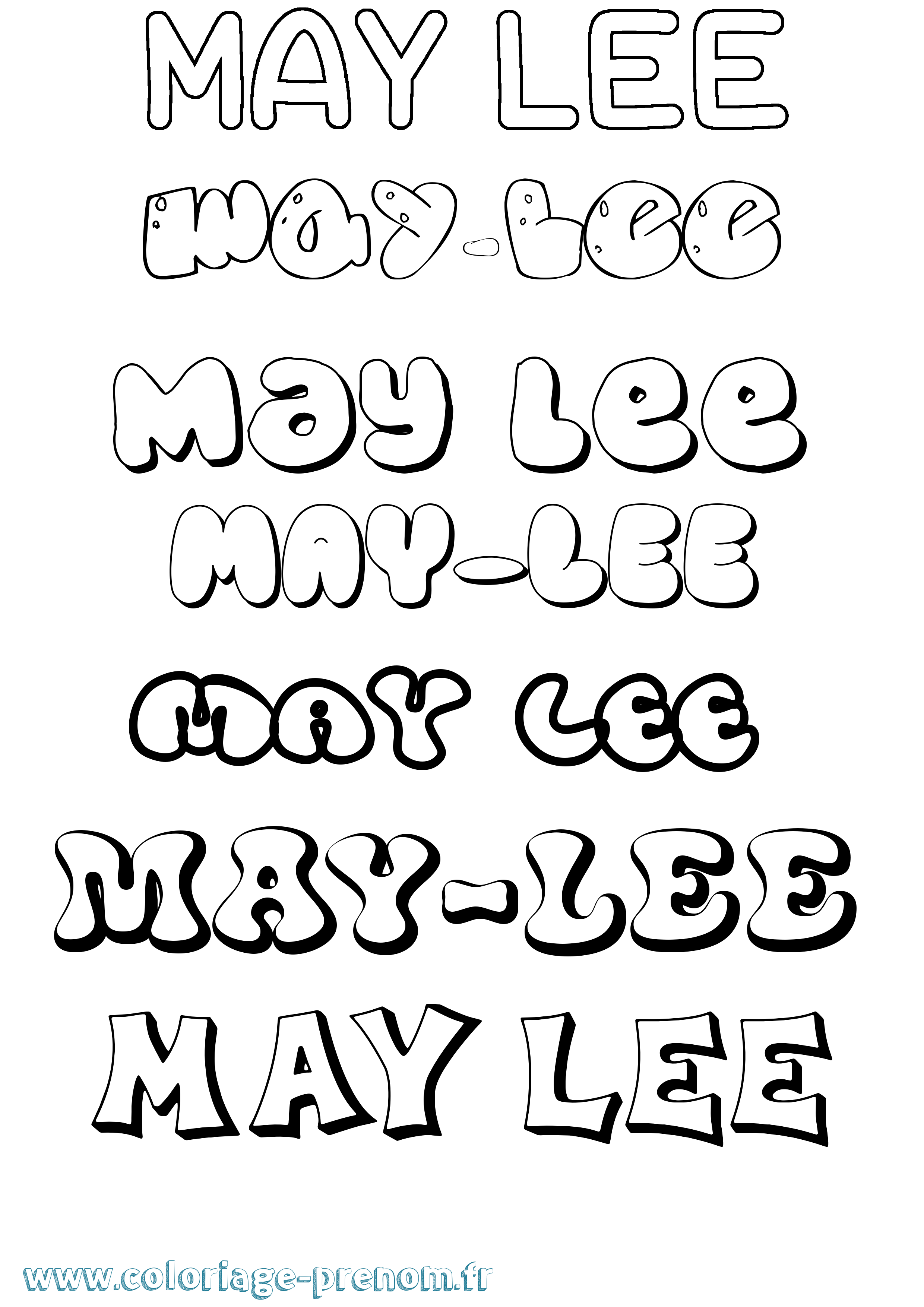 Coloriage prénom May-Lee Bubble