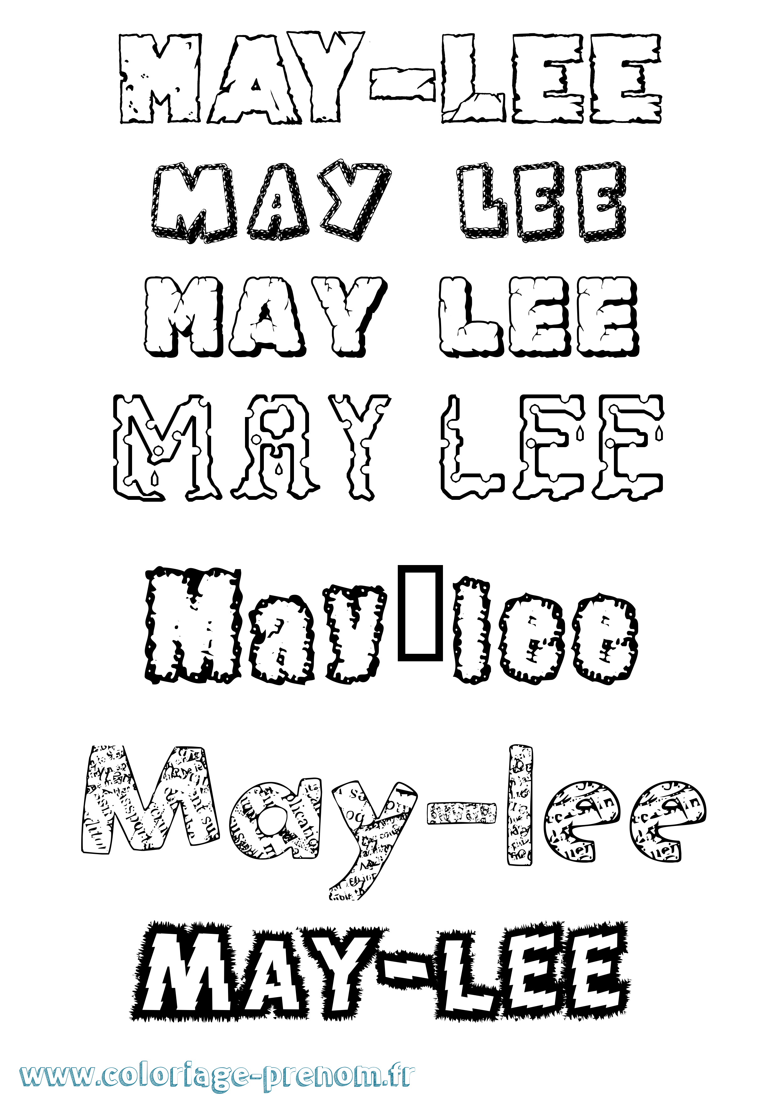Coloriage prénom May-Lee Destructuré