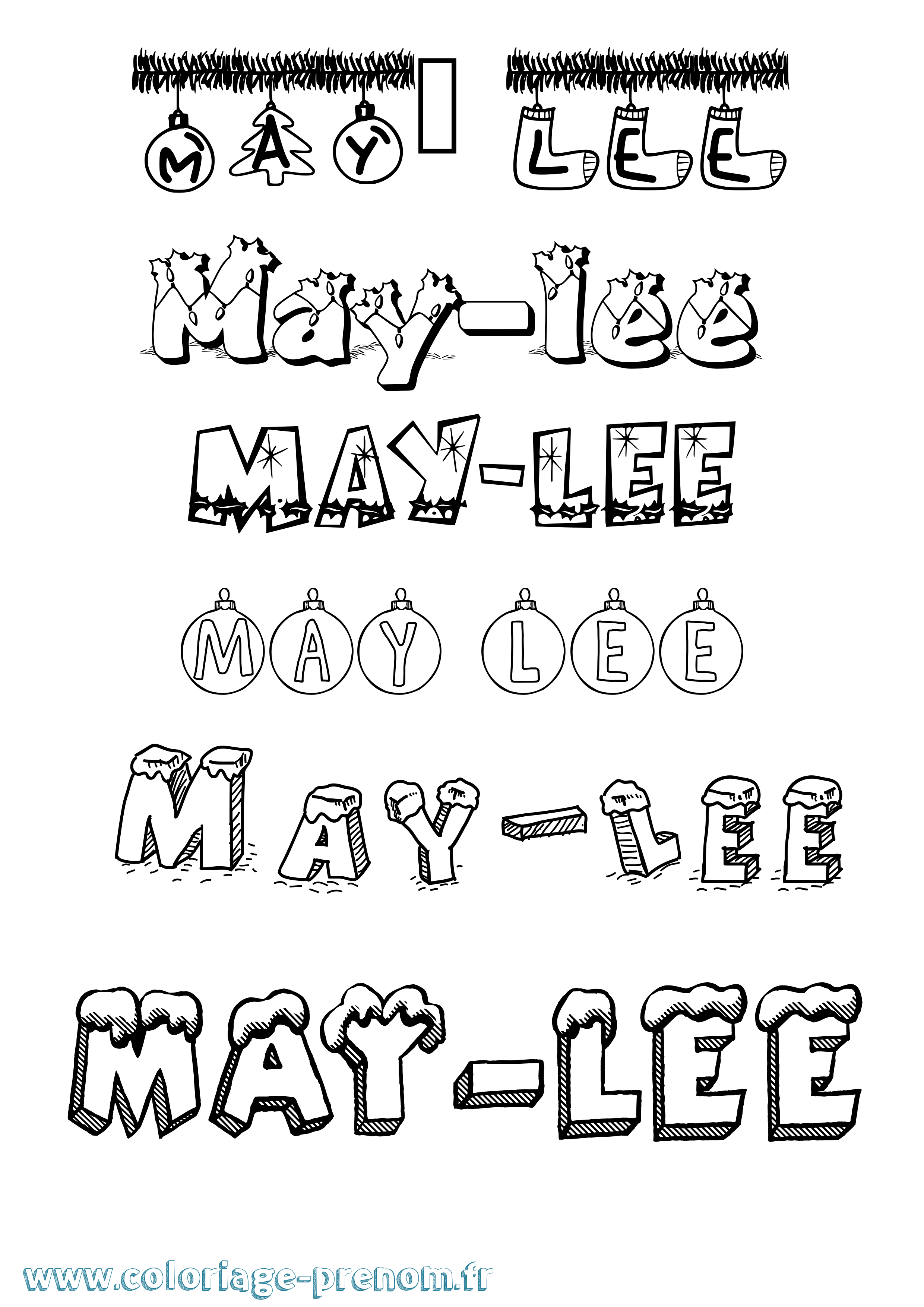 Coloriage prénom May-Lee Noël