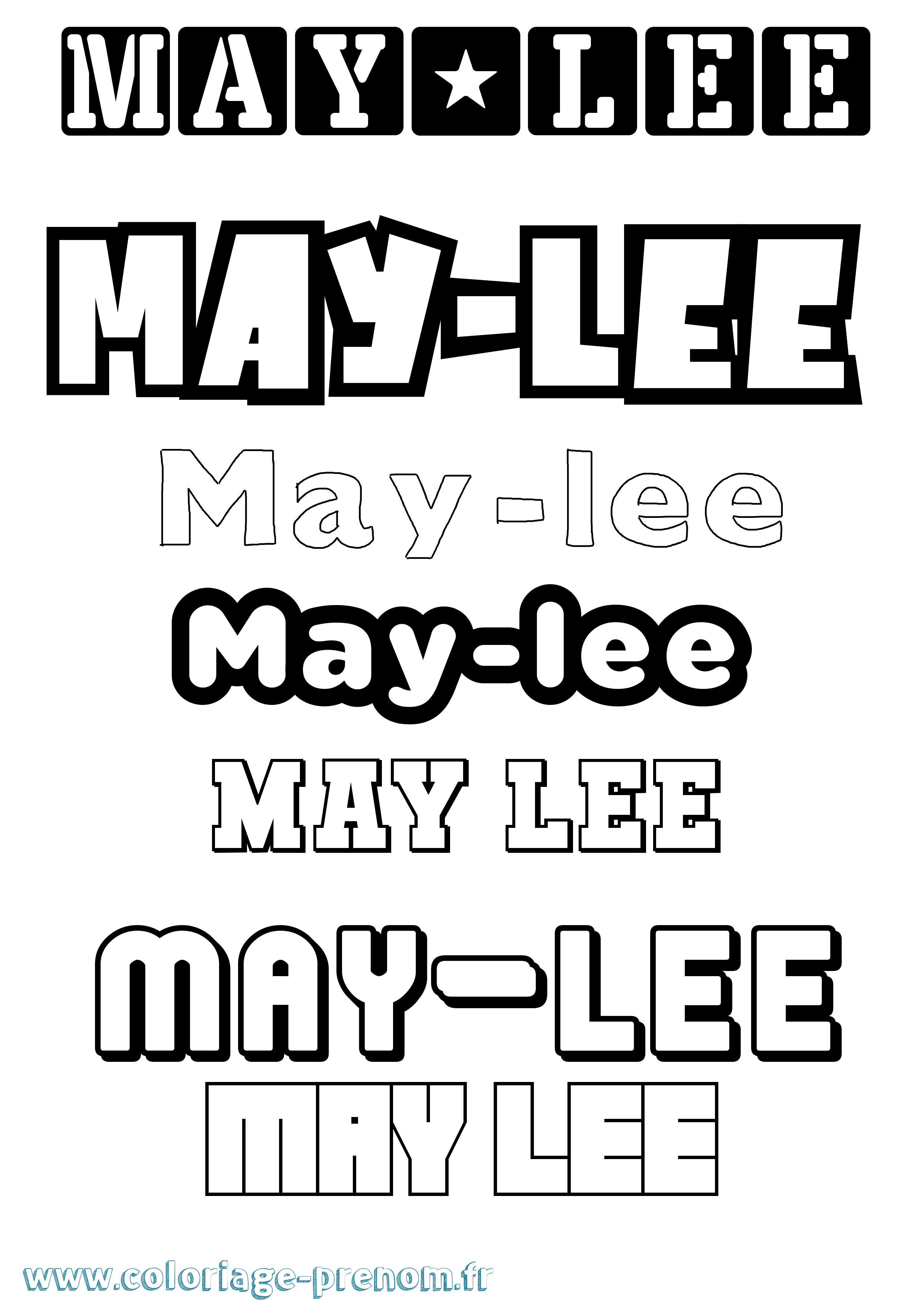 Coloriage du prénom May-lee : à Imprimer ou Télécharger ...