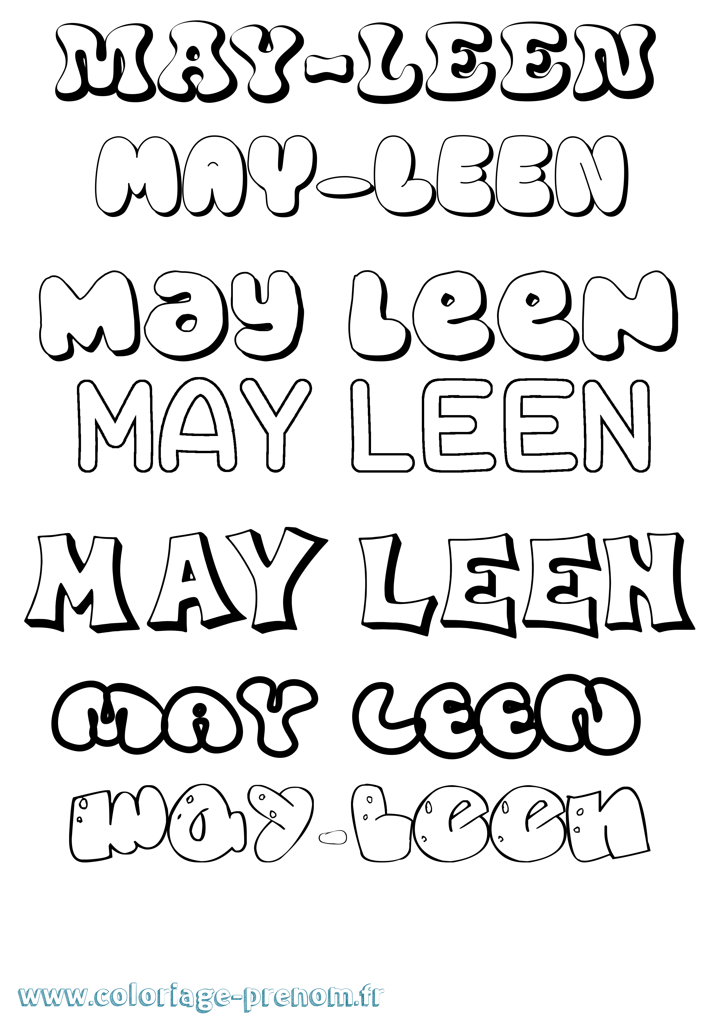 Coloriage prénom May-Leen Bubble