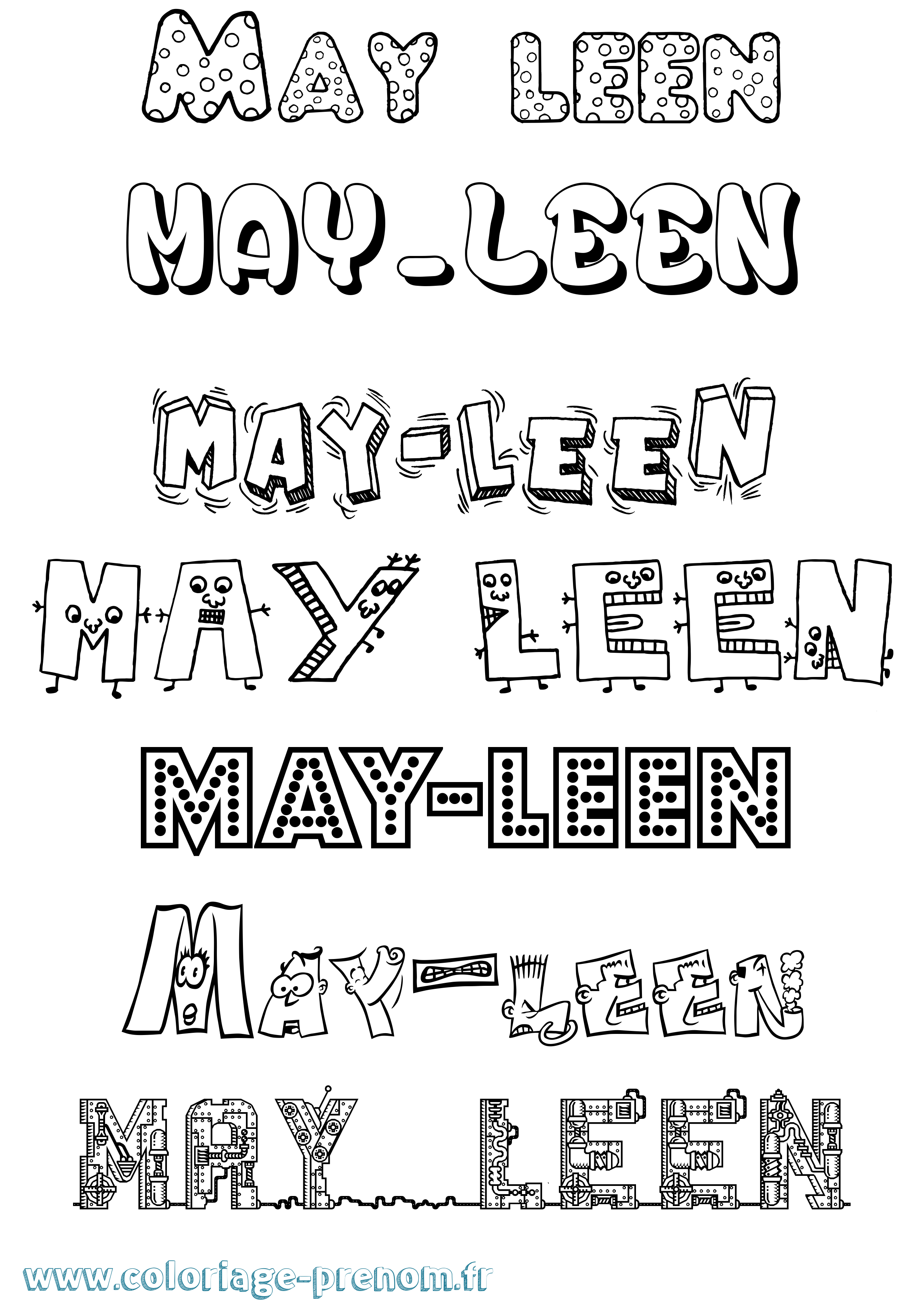 Coloriage prénom May-Leen Fun