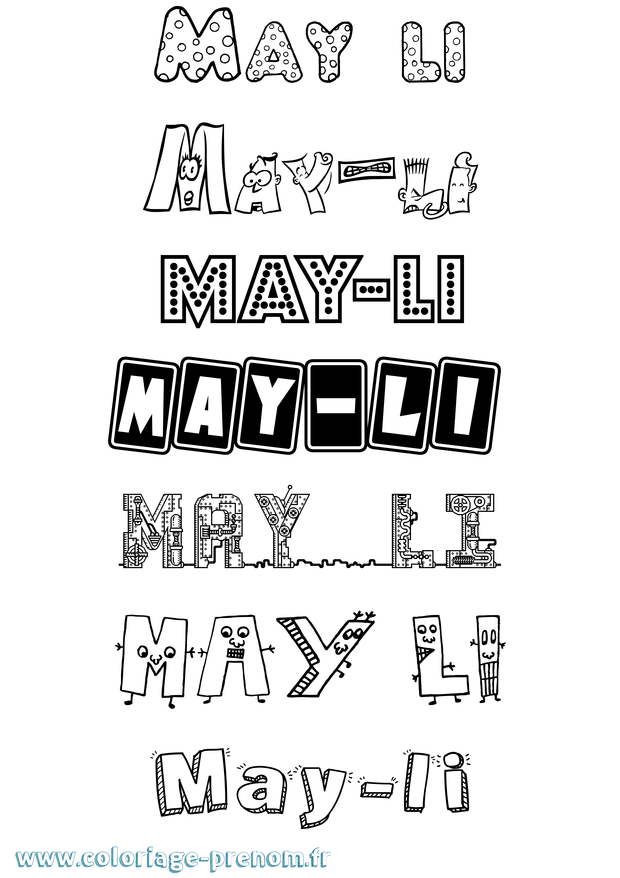 Coloriage prénom May-Li Fun