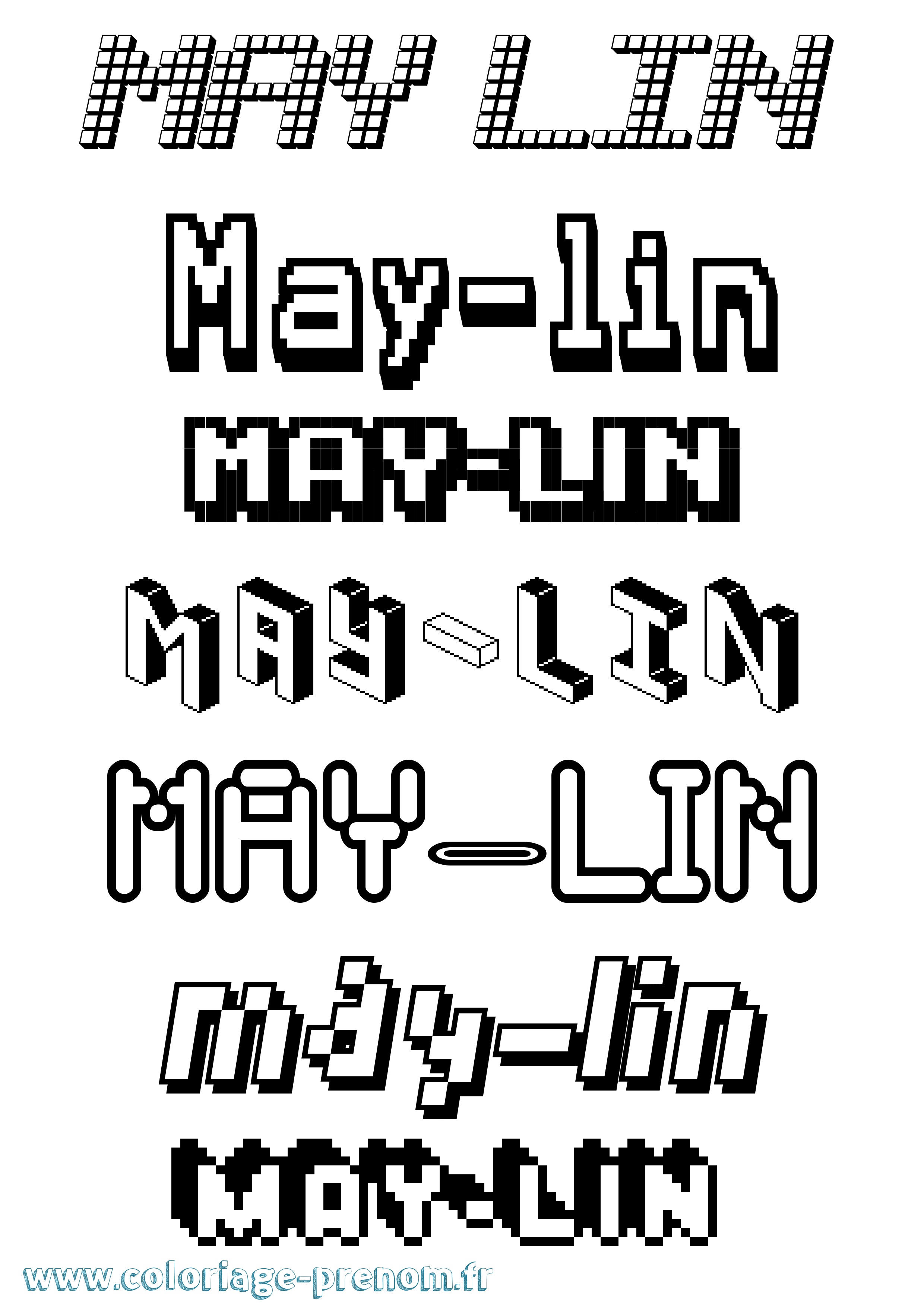 Coloriage prénom May-Lin Pixel