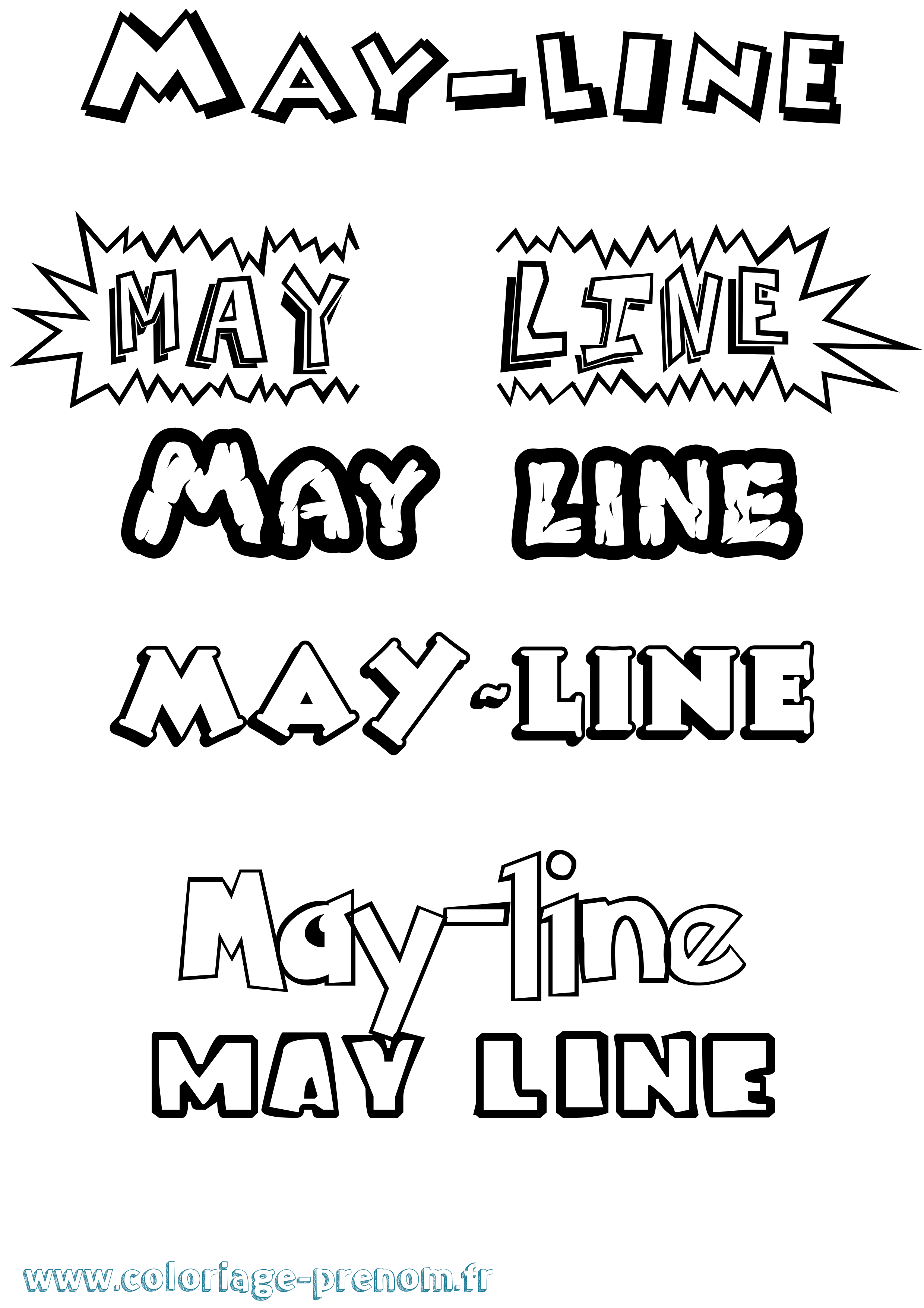 Coloriage prénom May-Line Dessin Animé