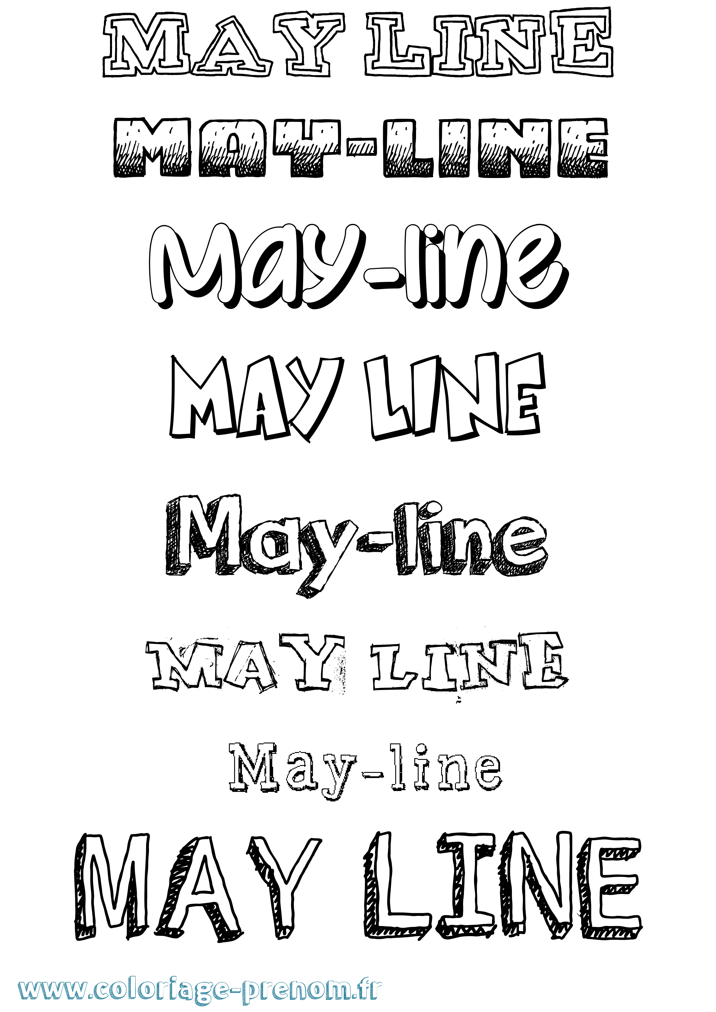 Coloriage prénom May-Line Dessiné