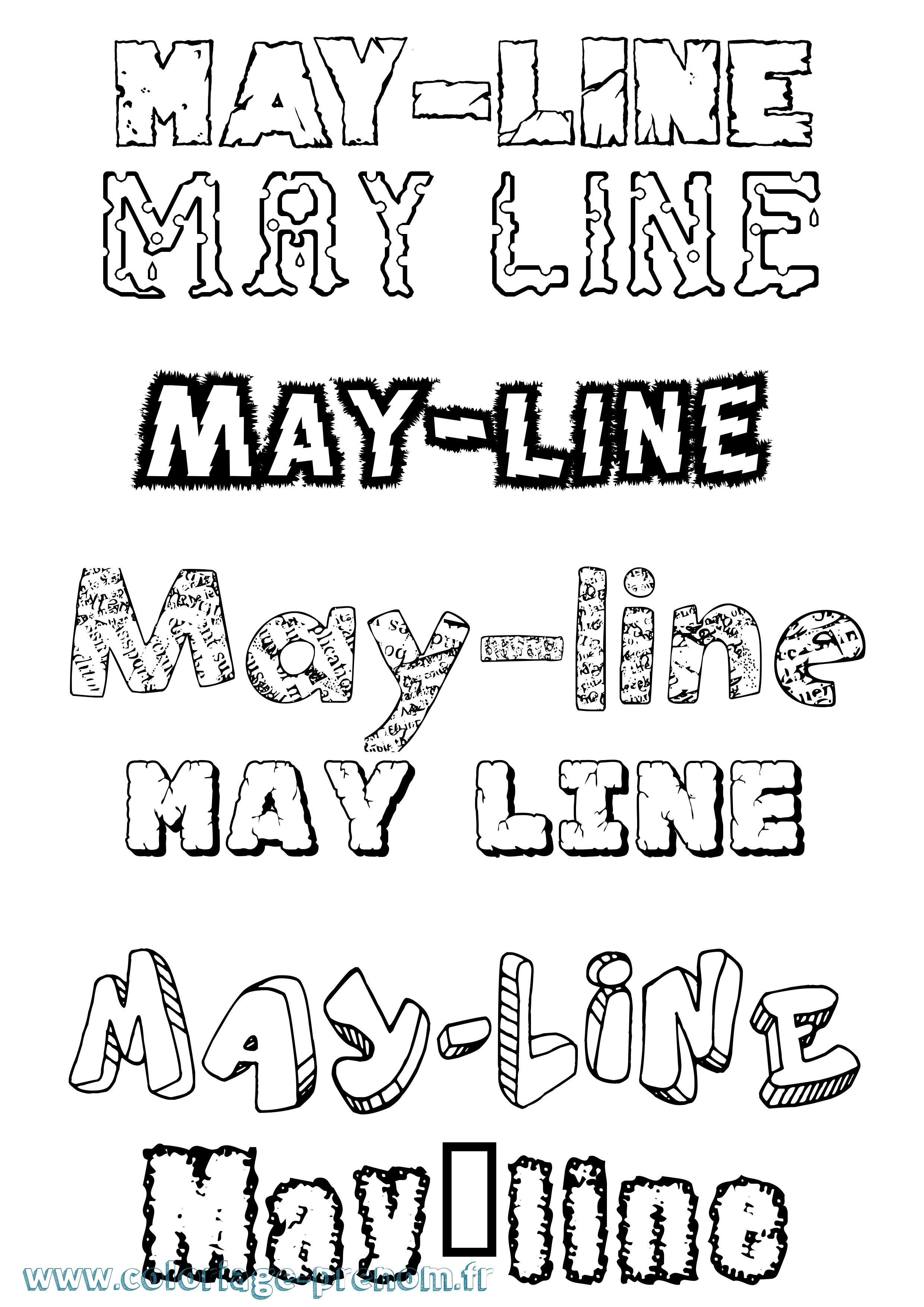 Coloriage prénom May-Line Destructuré