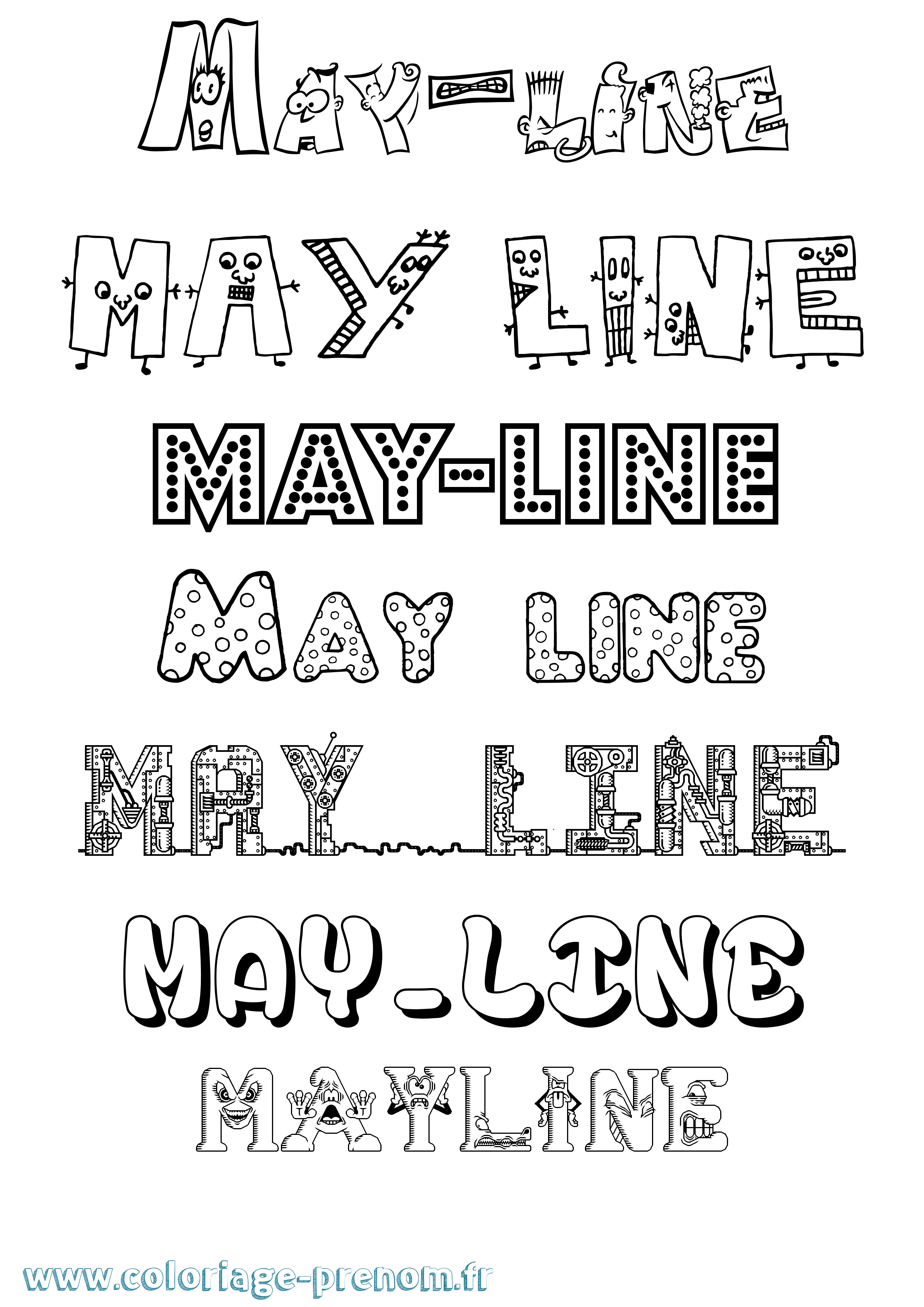 Coloriage prénom May-Line Fun