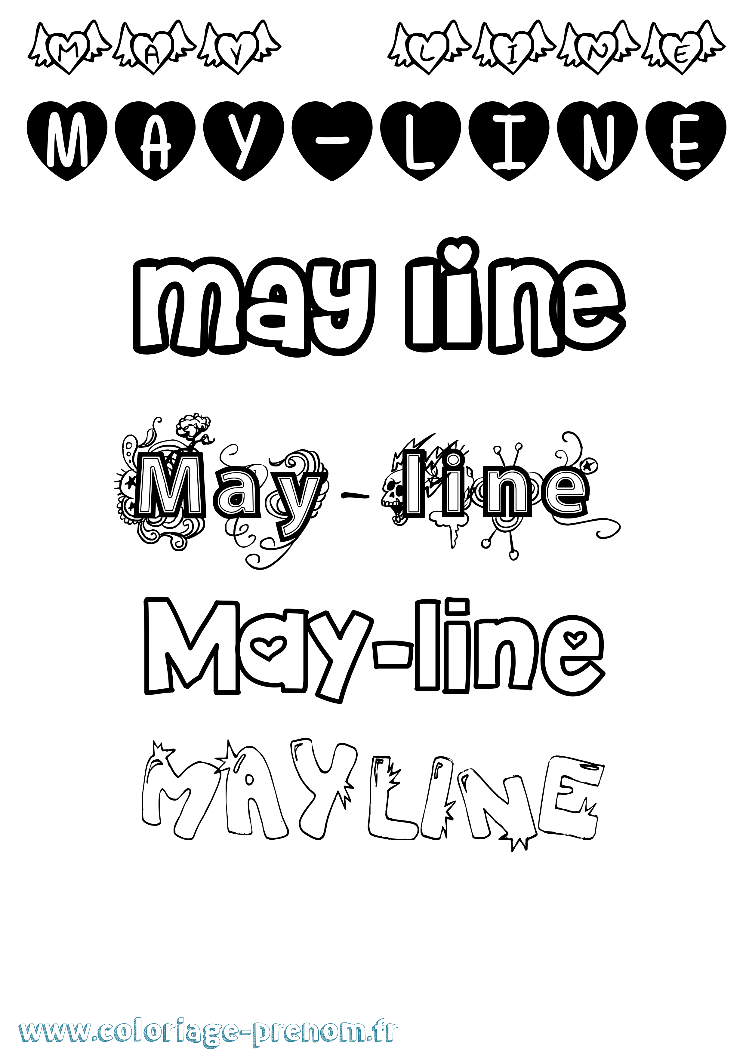 Coloriage prénom May-Line Girly