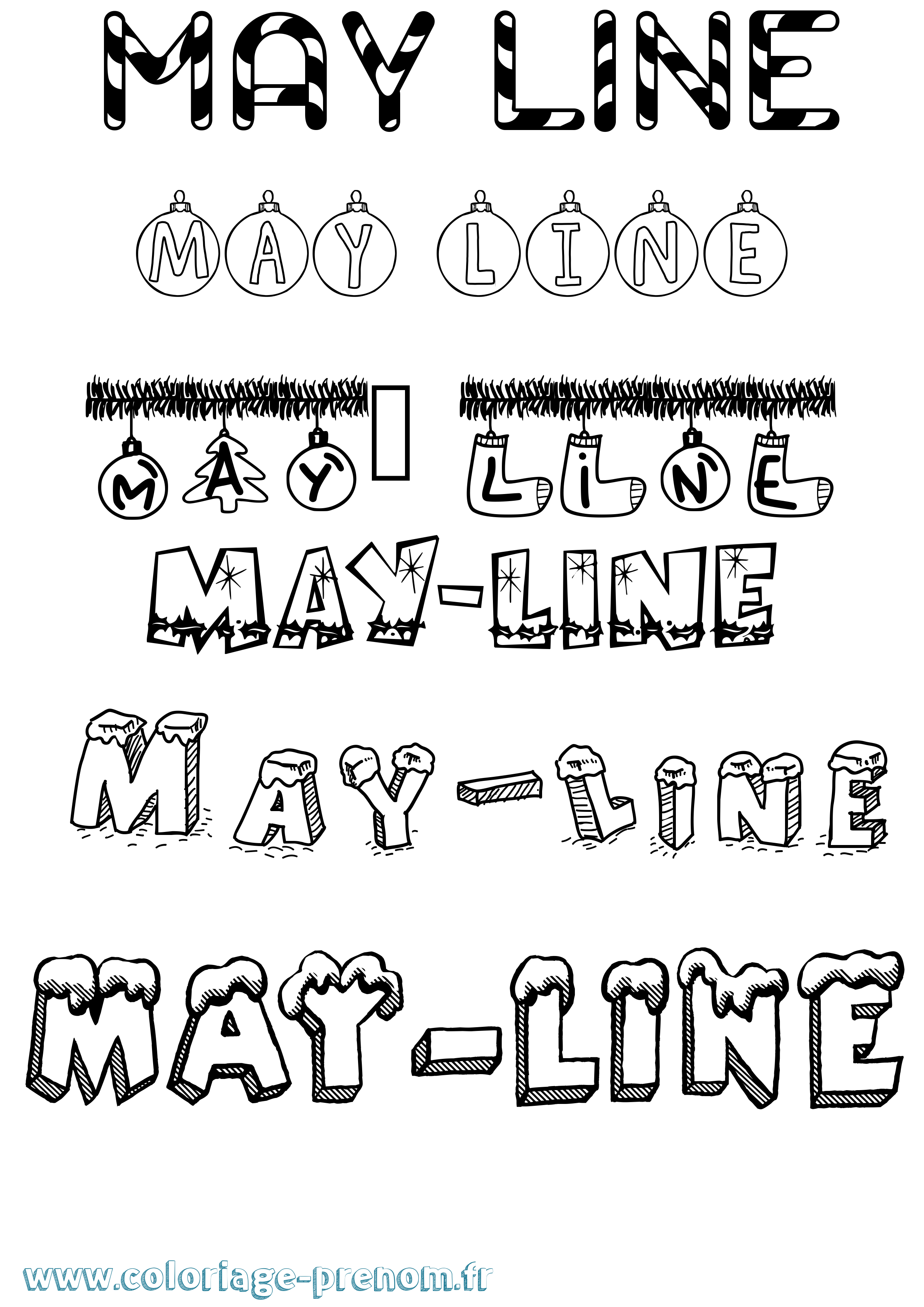 Coloriage prénom May-Line Noël