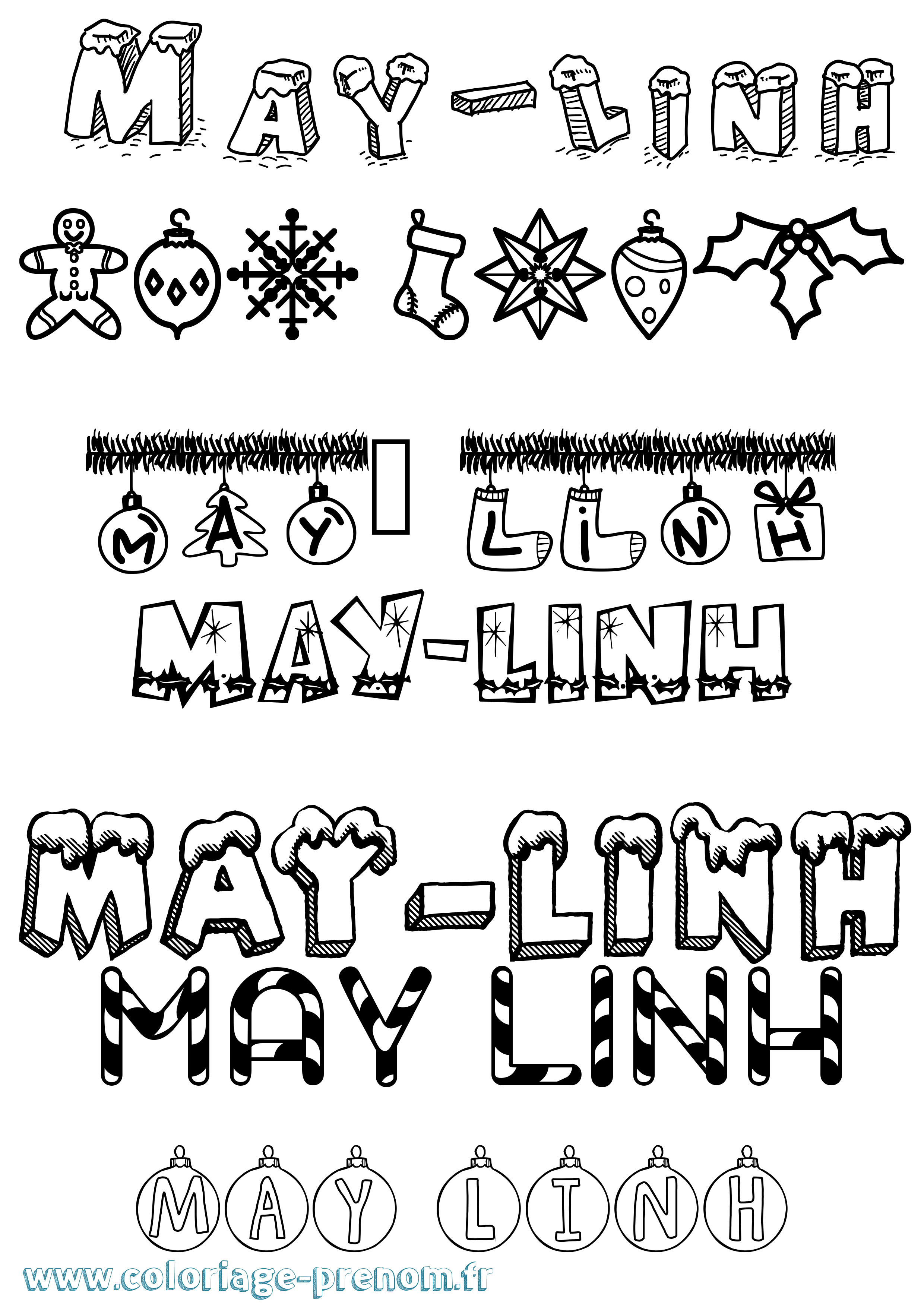 Coloriage prénom May-Linh Noël