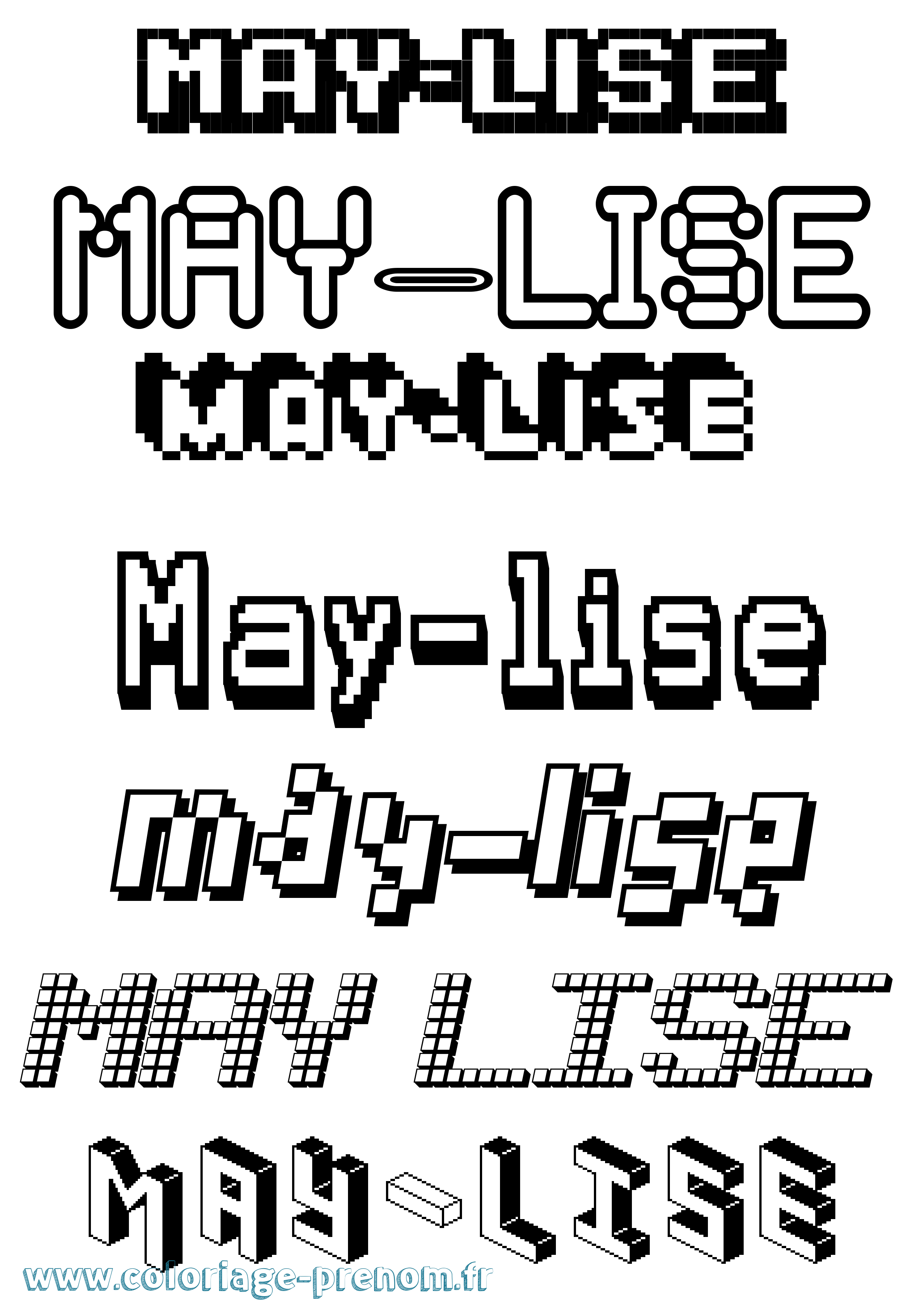Coloriage prénom May-Lise Pixel
