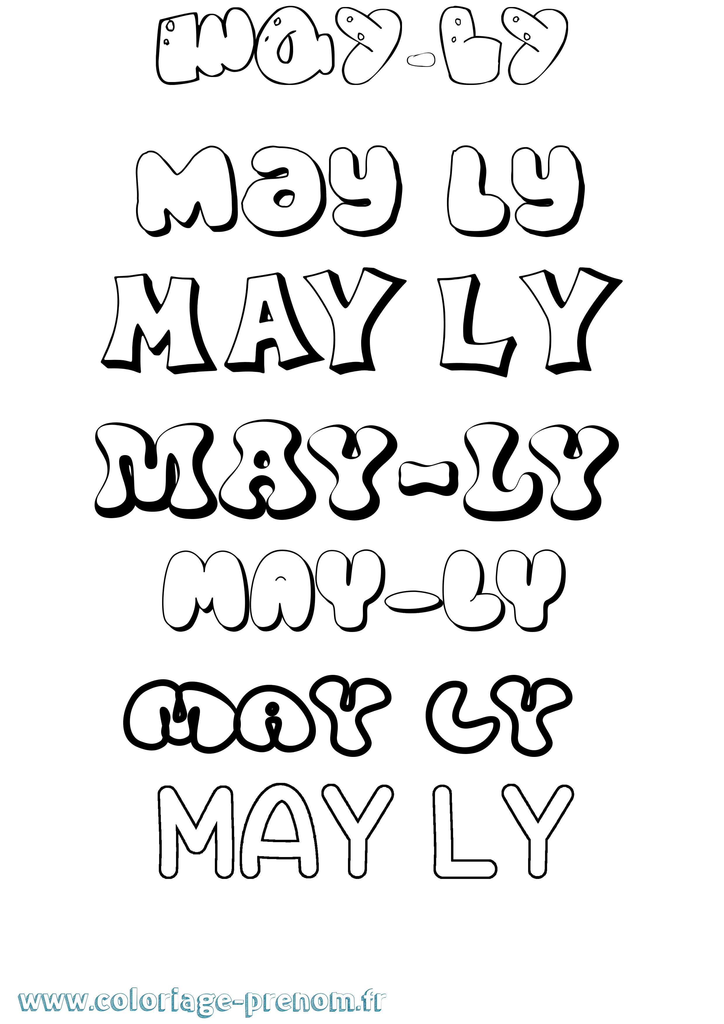 Coloriage prénom May-Ly Bubble