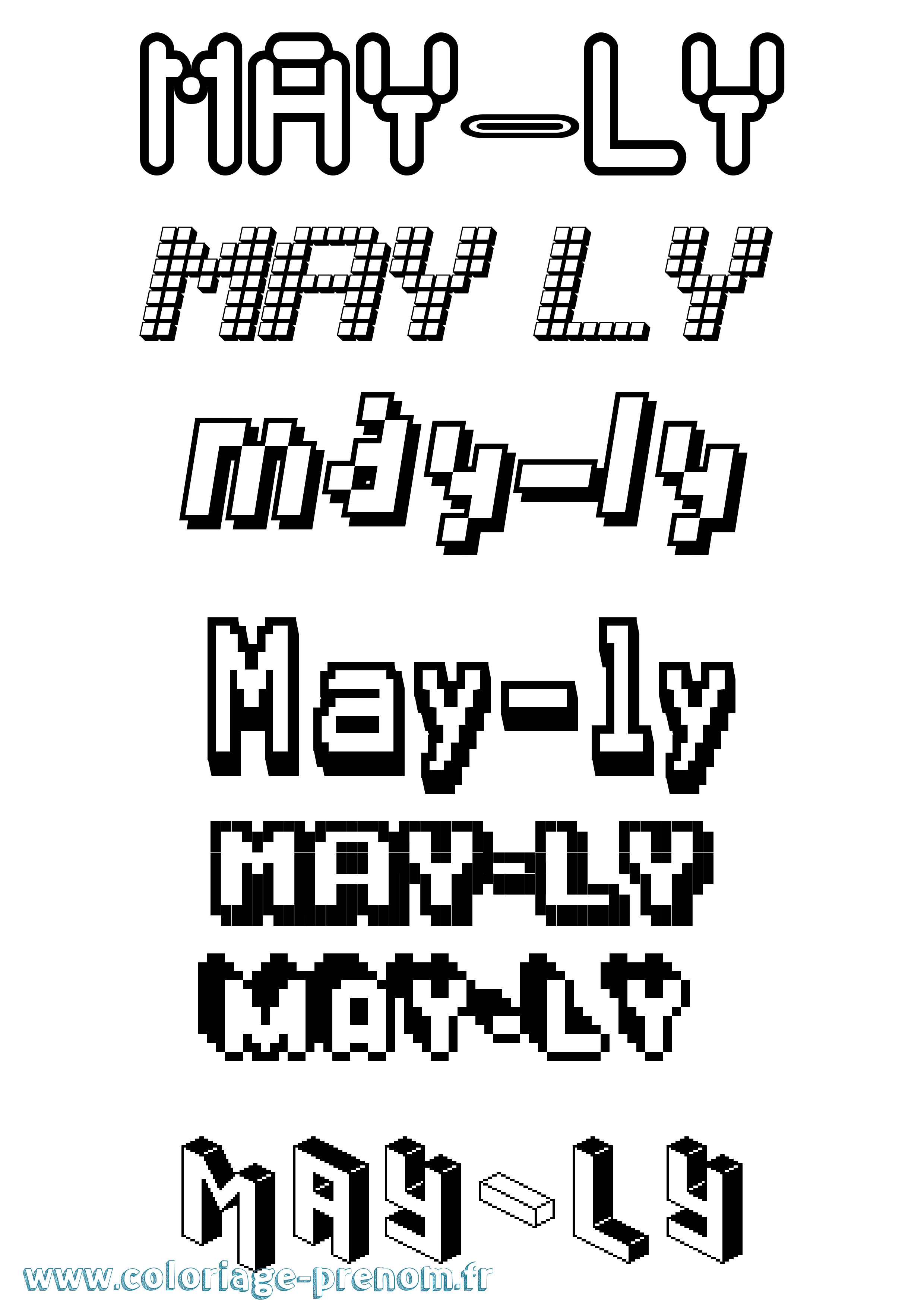 Coloriage prénom May-Ly Pixel