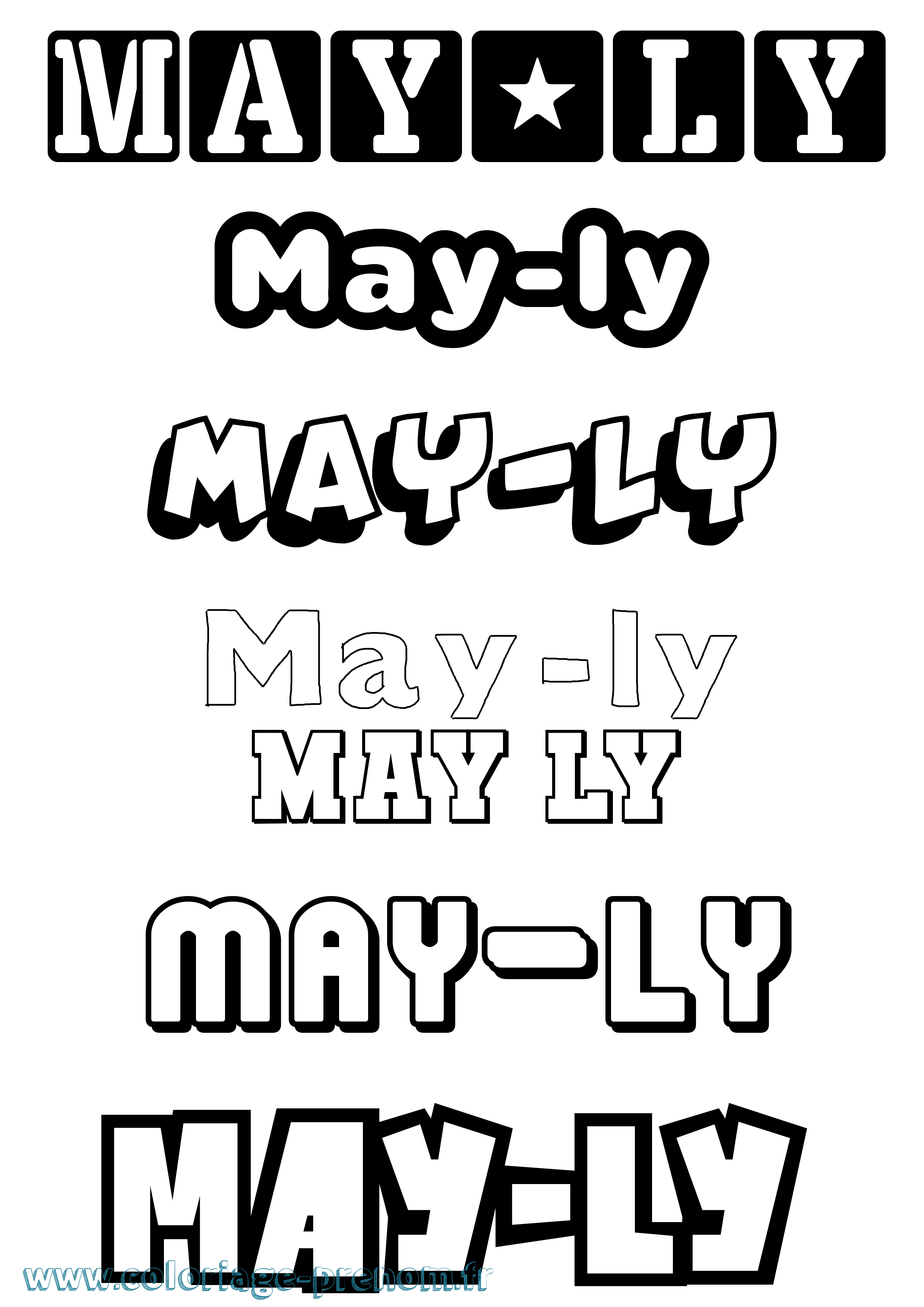 Coloriage prénom May-Ly Simple