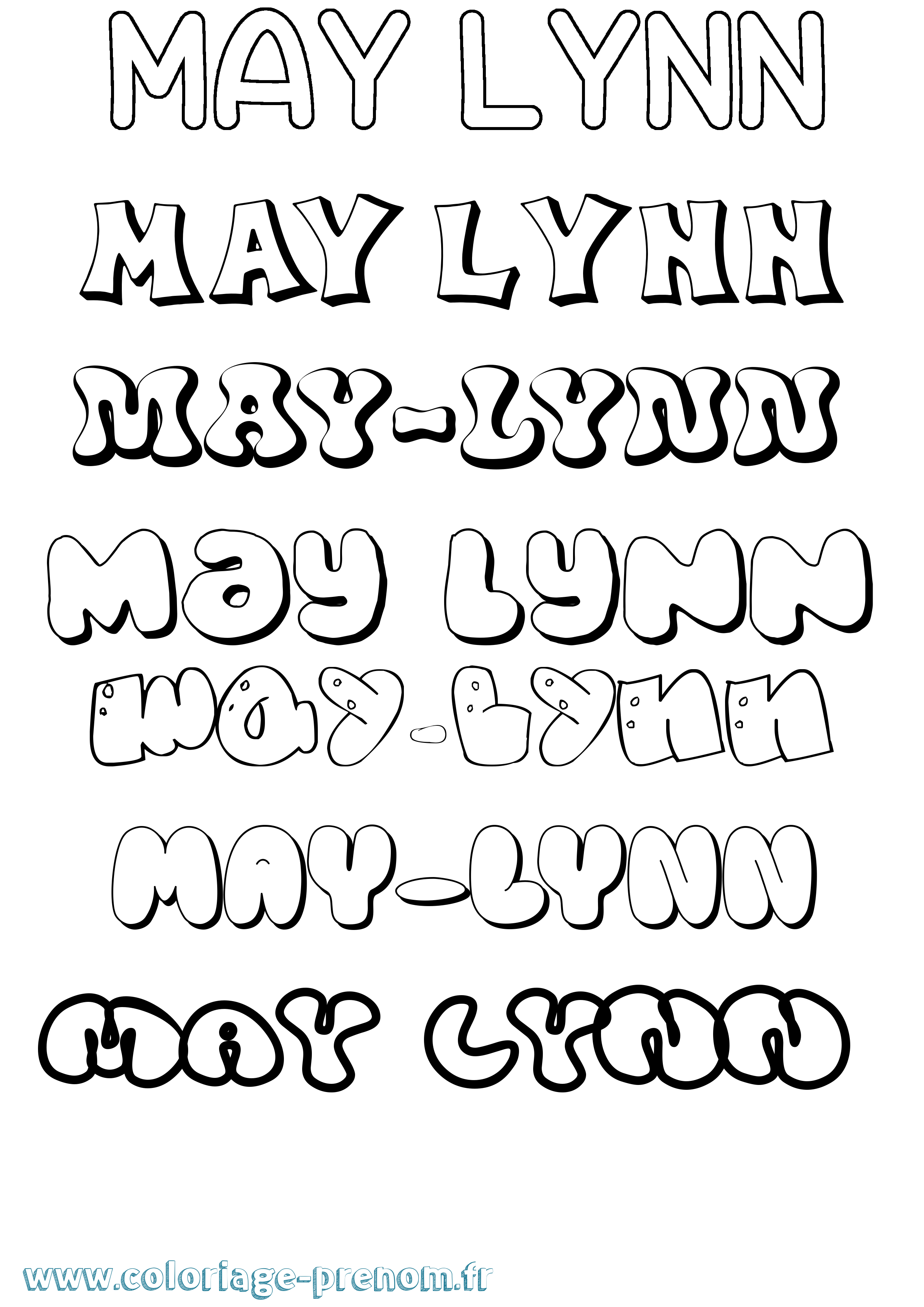 Coloriage prénom May-Lynn Bubble