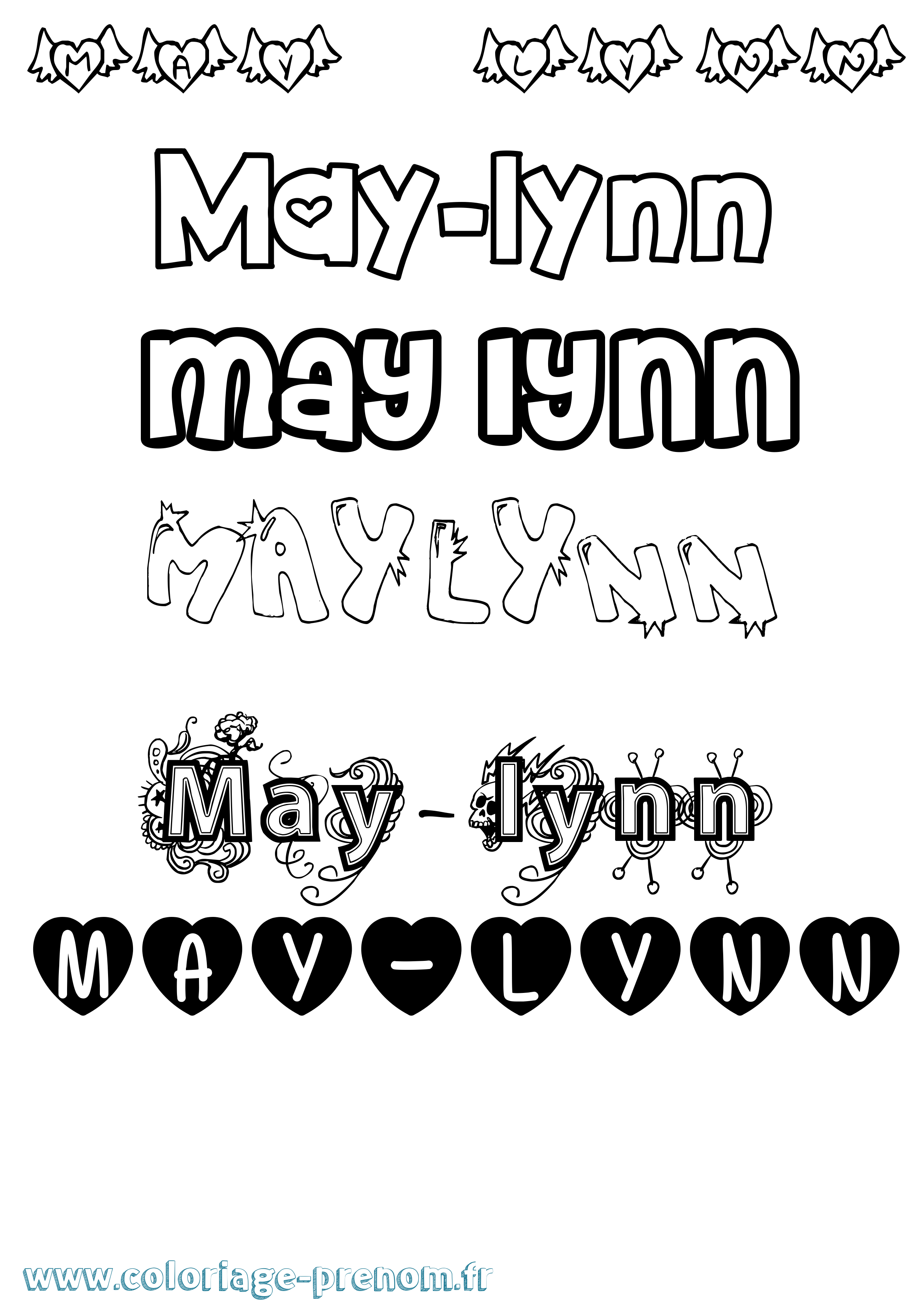 Coloriage prénom May-Lynn Girly