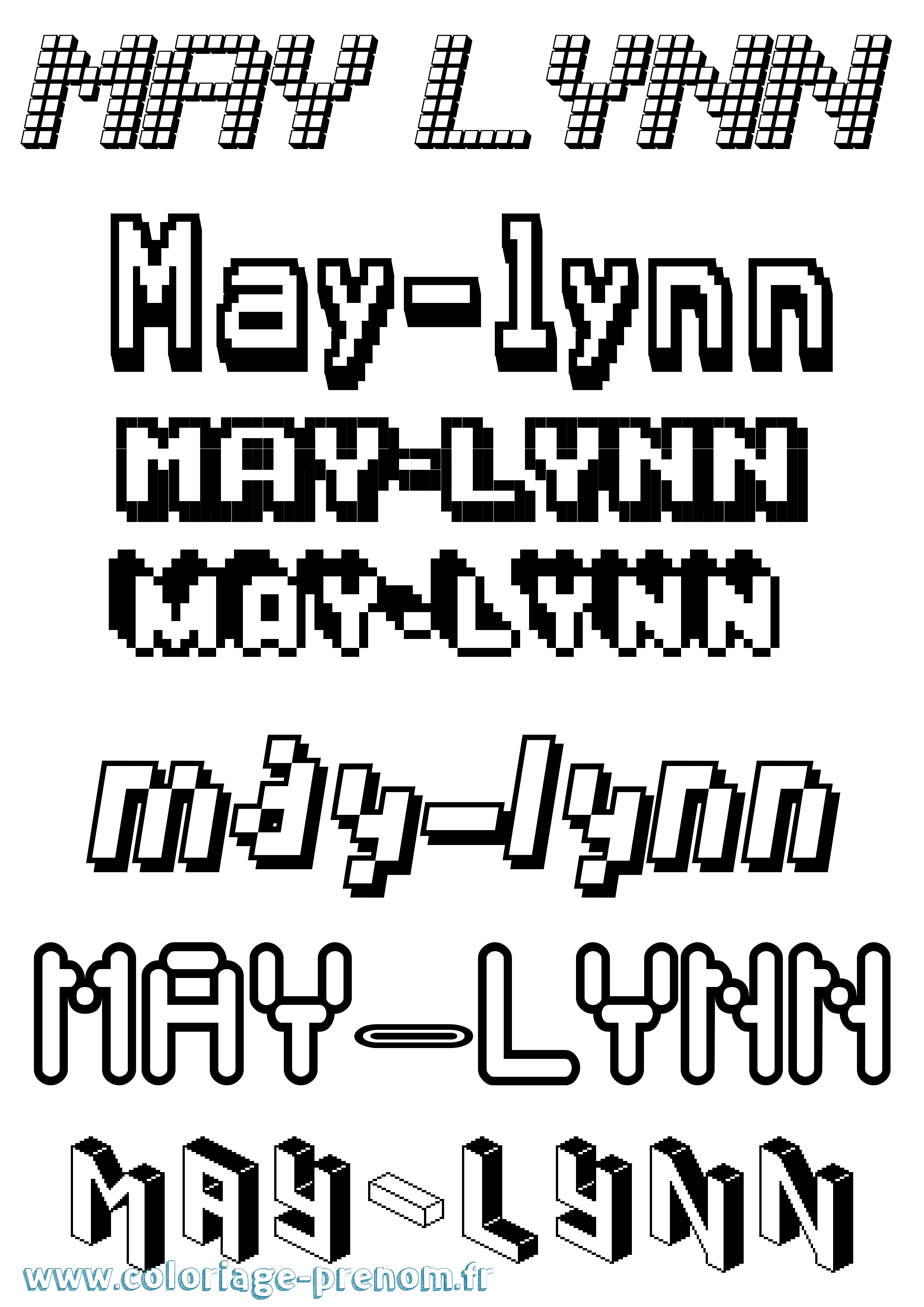 Coloriage prénom May-Lynn Pixel