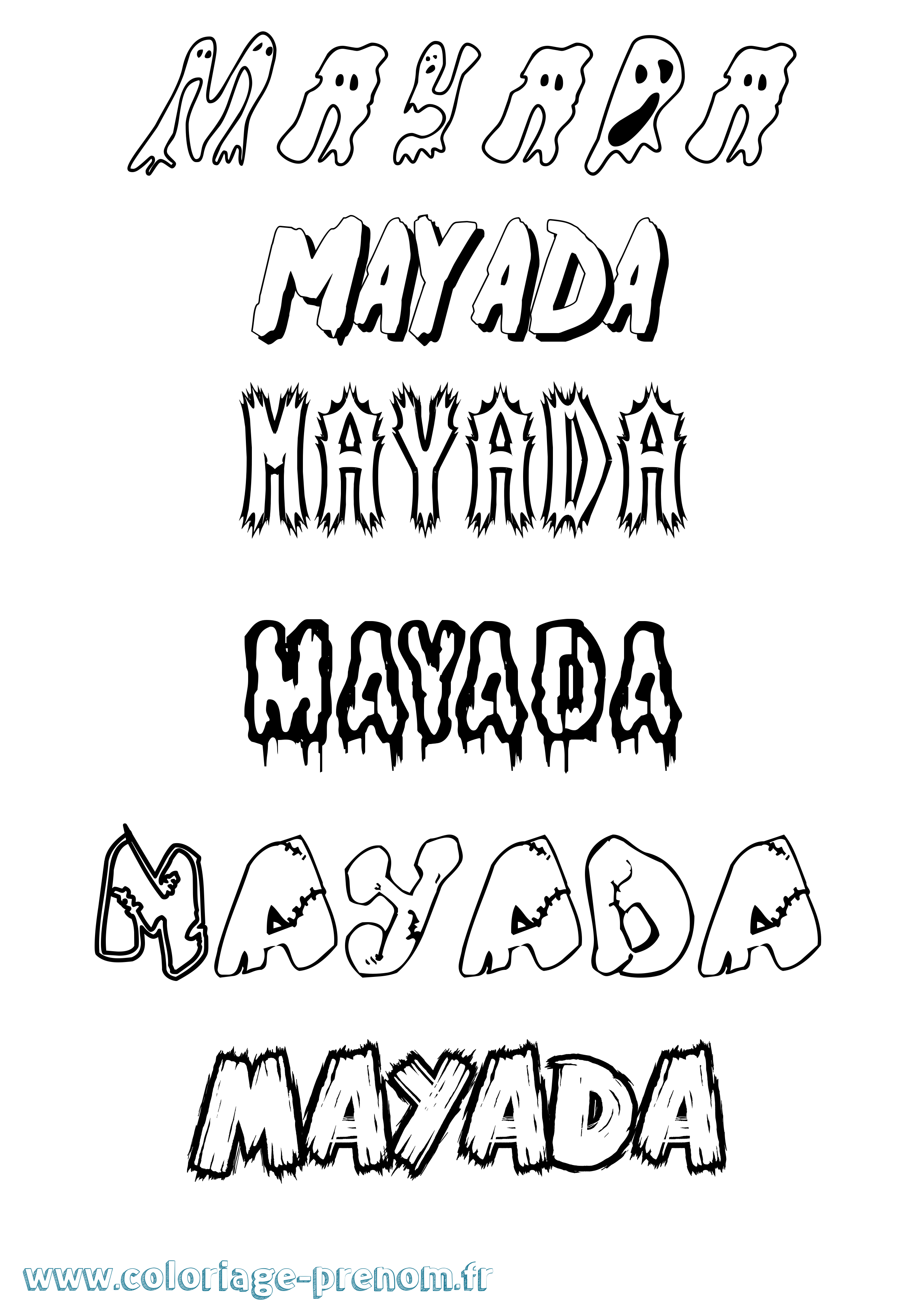 Coloriage prénom Mayada Frisson