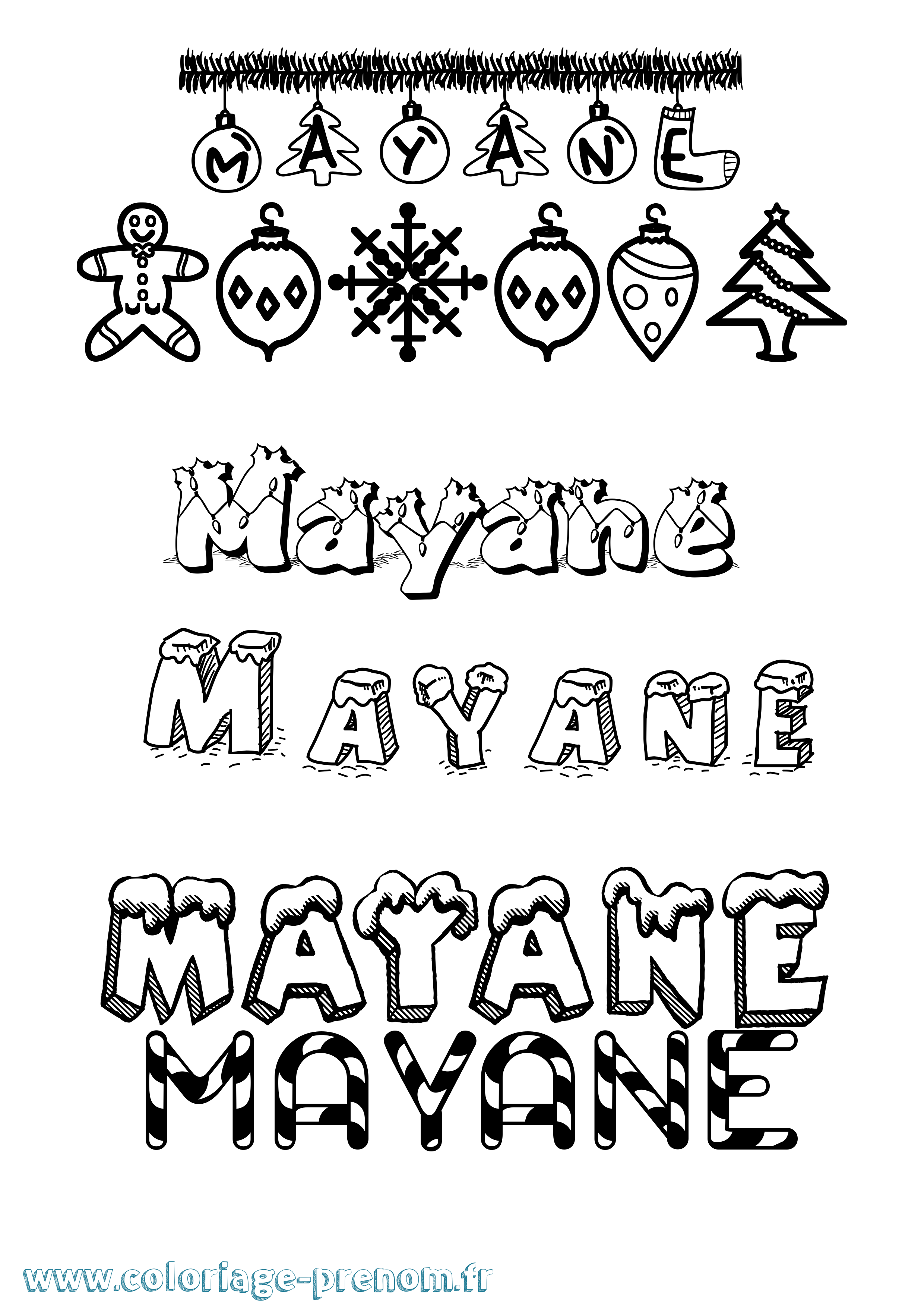 Coloriage Mayane Coloriage prénom Mayane