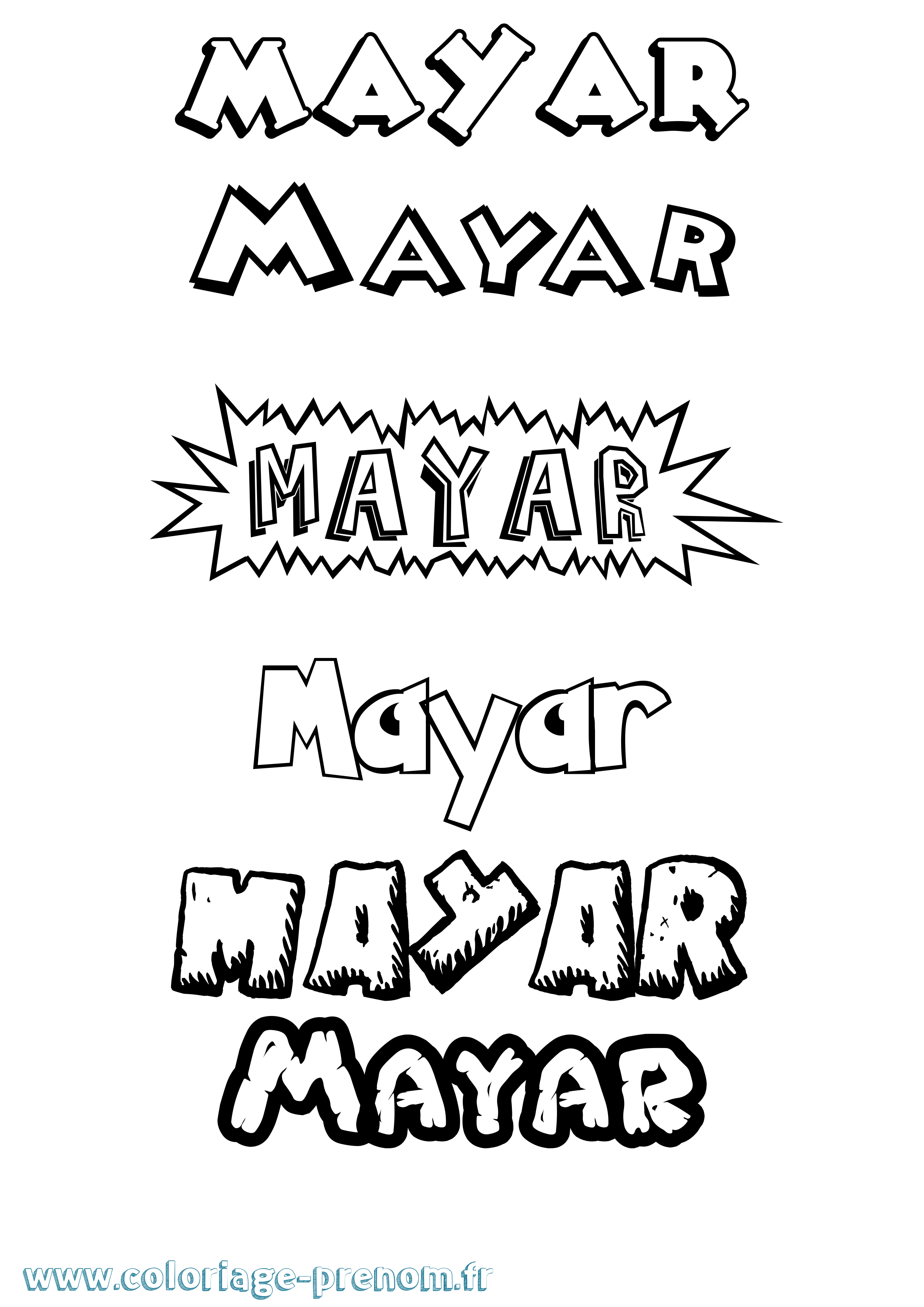Coloriage prénom Mayar Dessin Animé