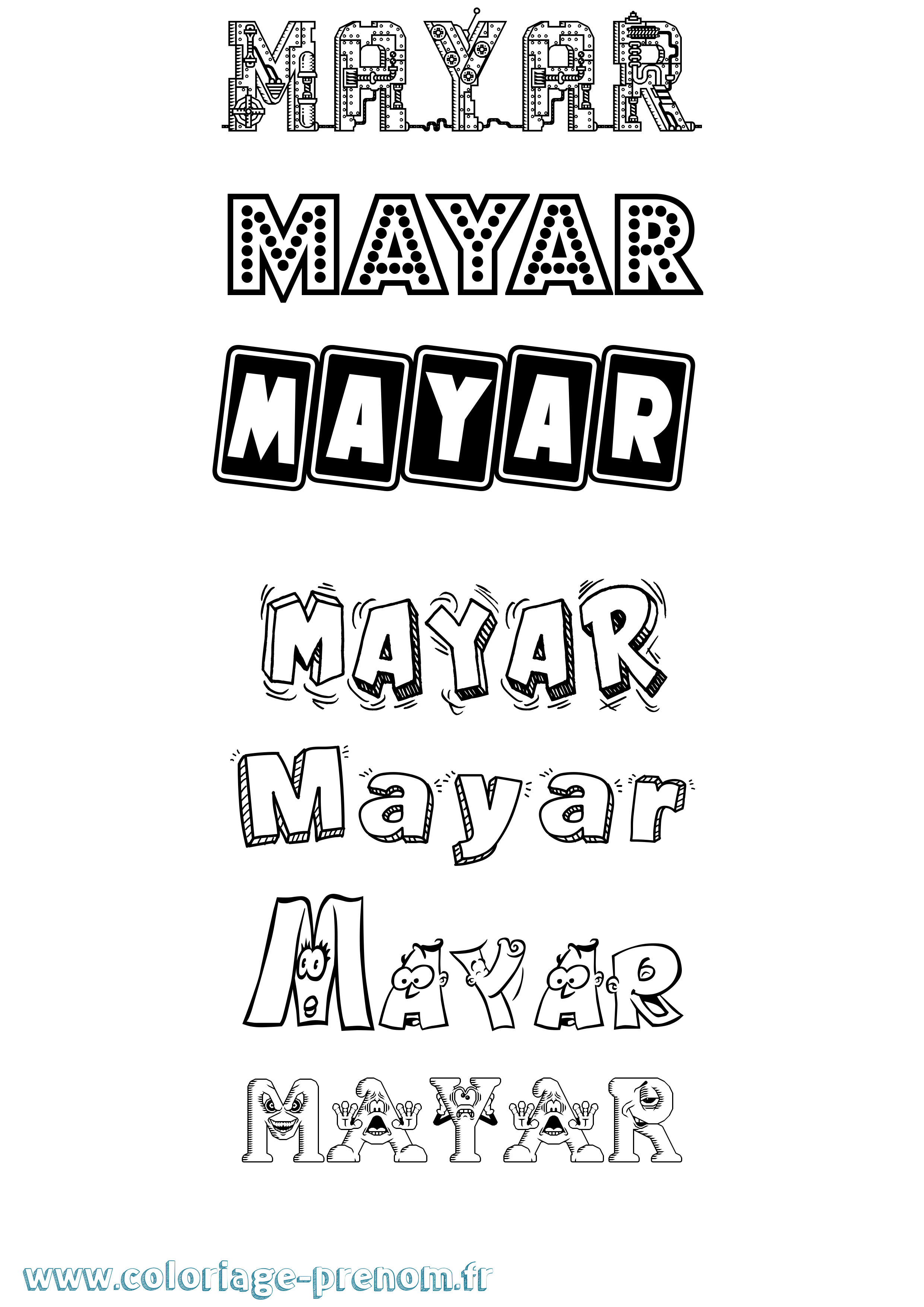 Coloriage Mayar Fun Coloriage prénom Mayar Fun