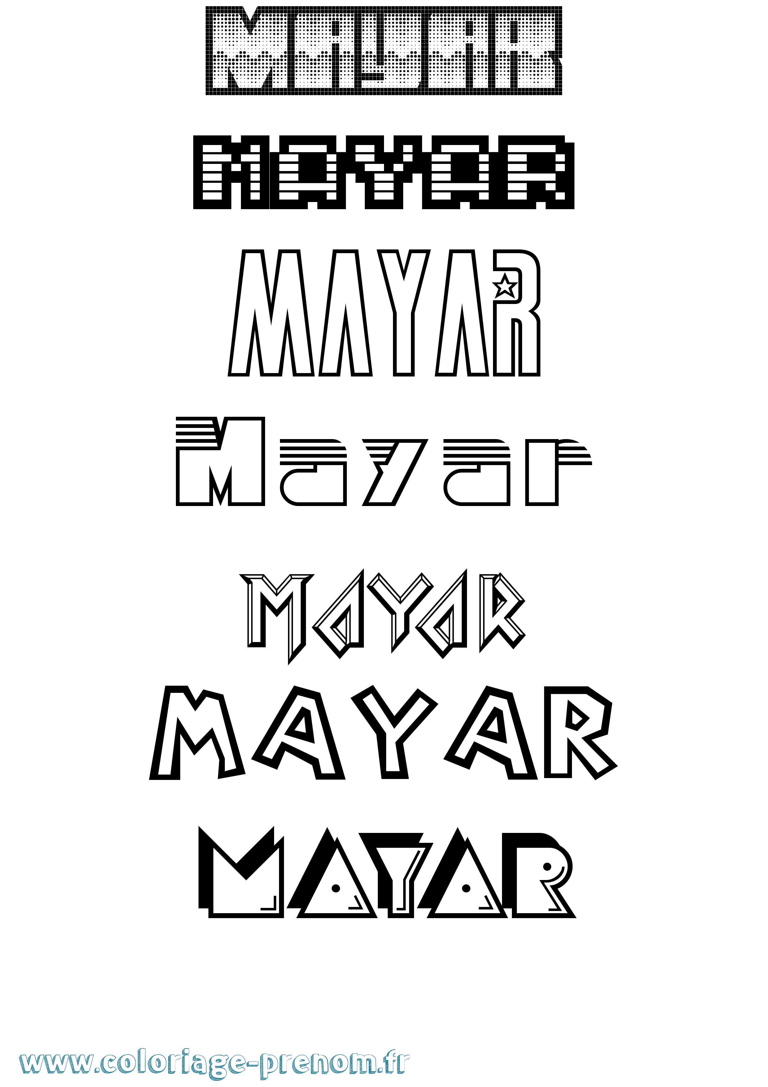 Coloriage prénom Mayar Jeux Vidéos