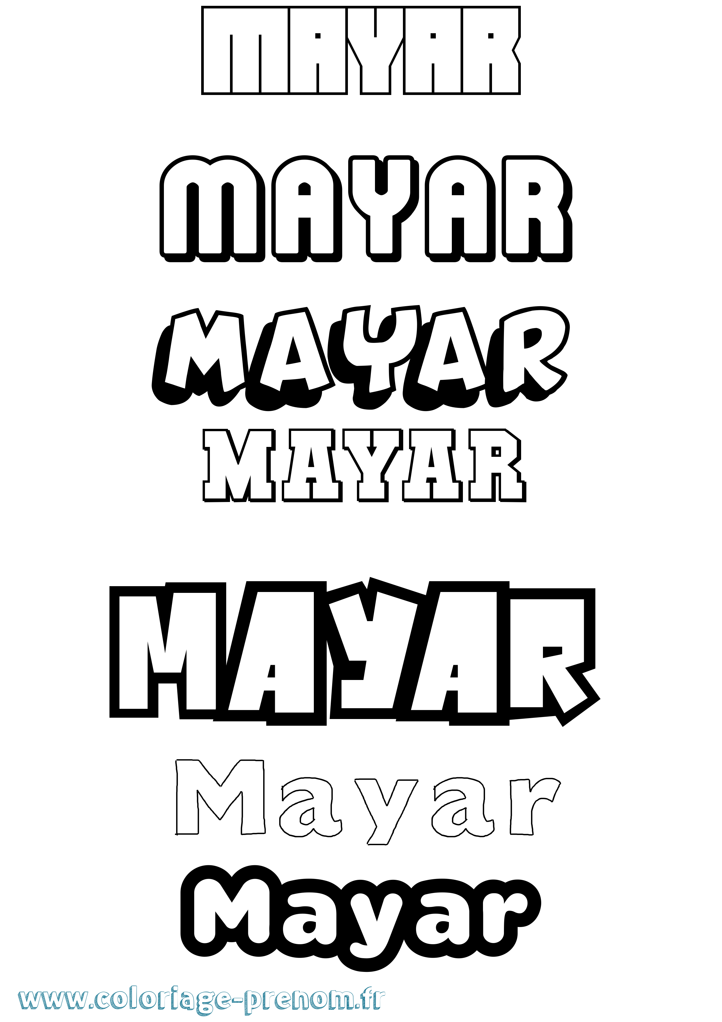 Coloriage prénom Mayar Simple