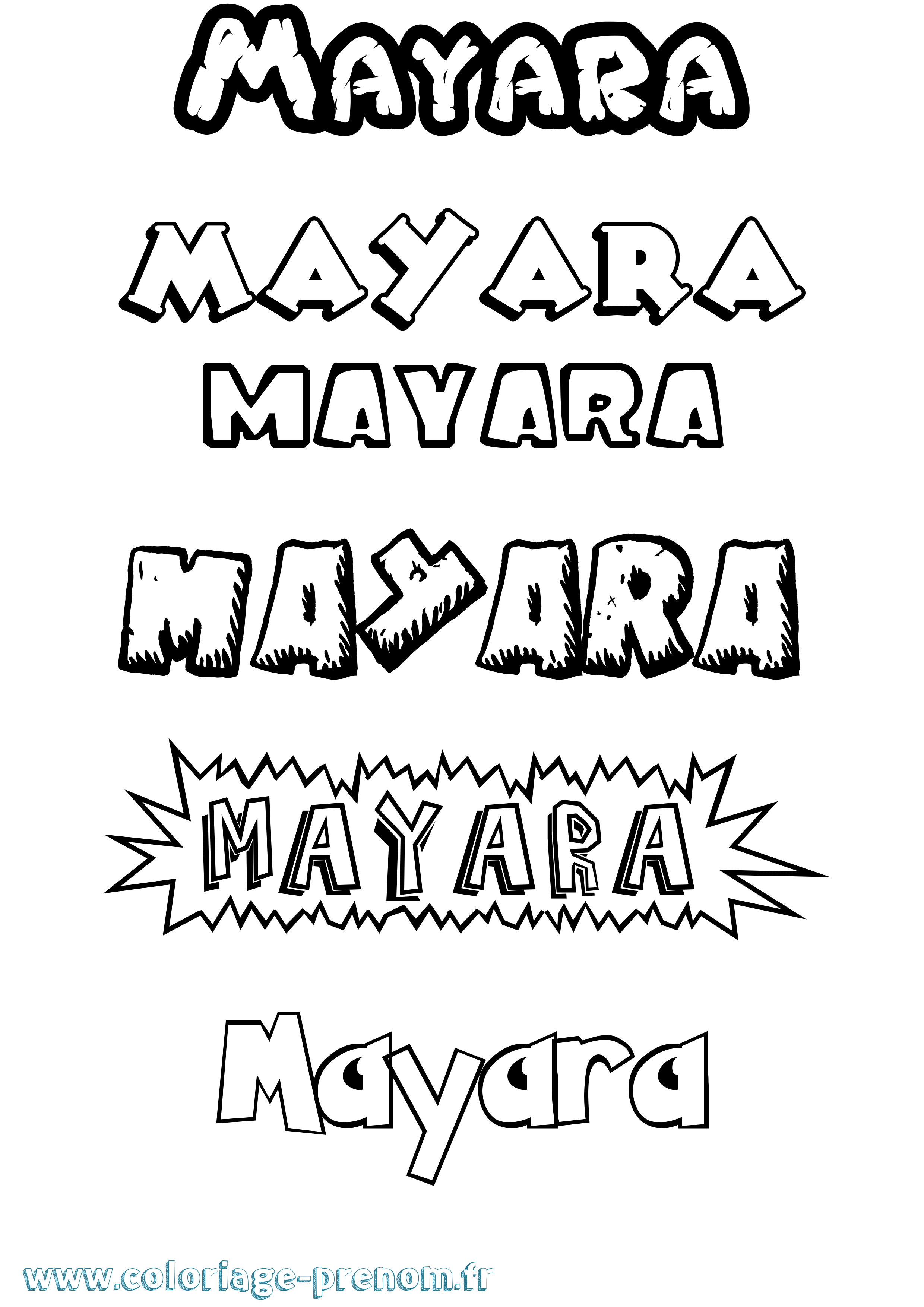 Coloriage prénom Mayara Dessin Animé