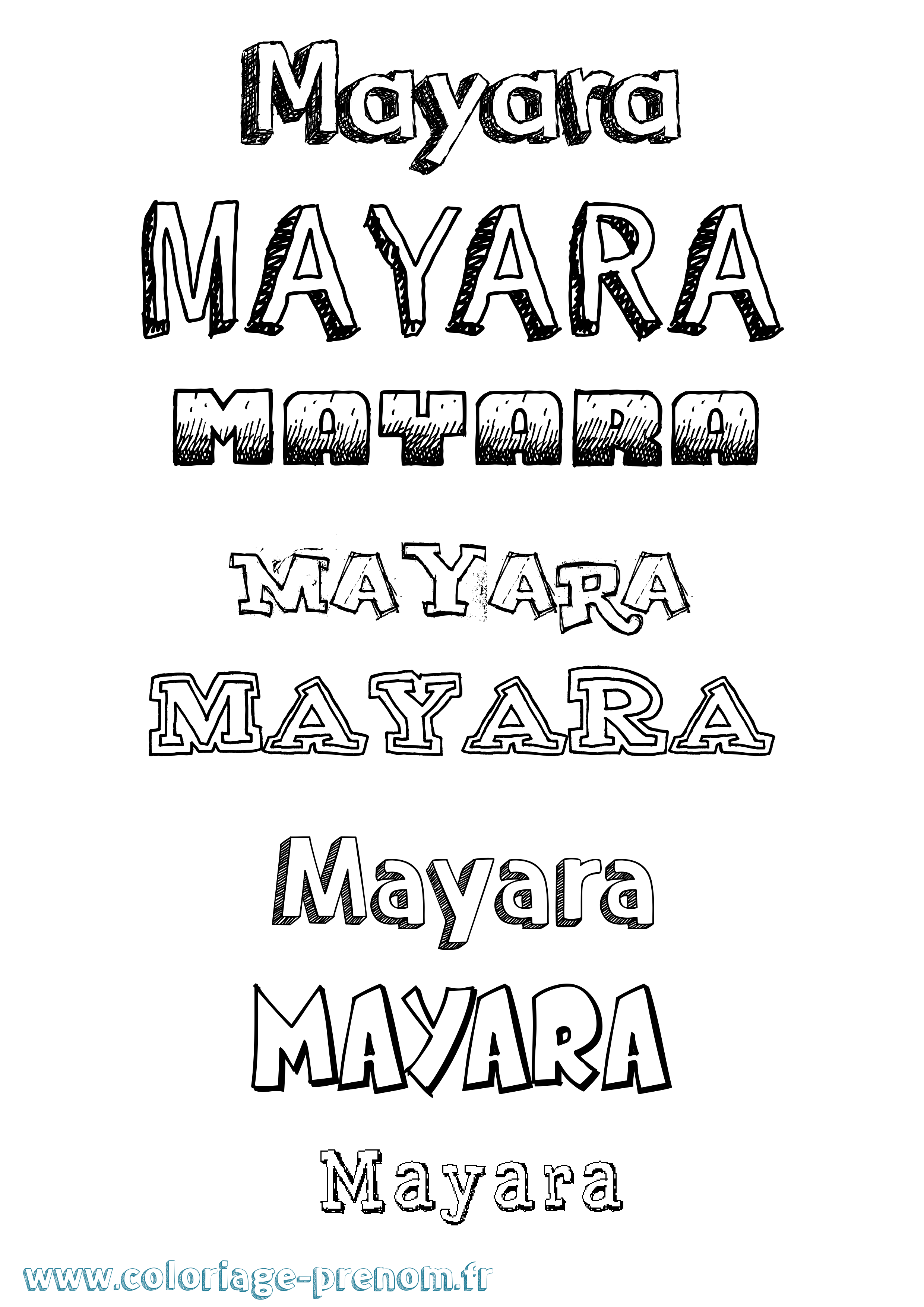 Coloriage prénom Mayara Dessiné